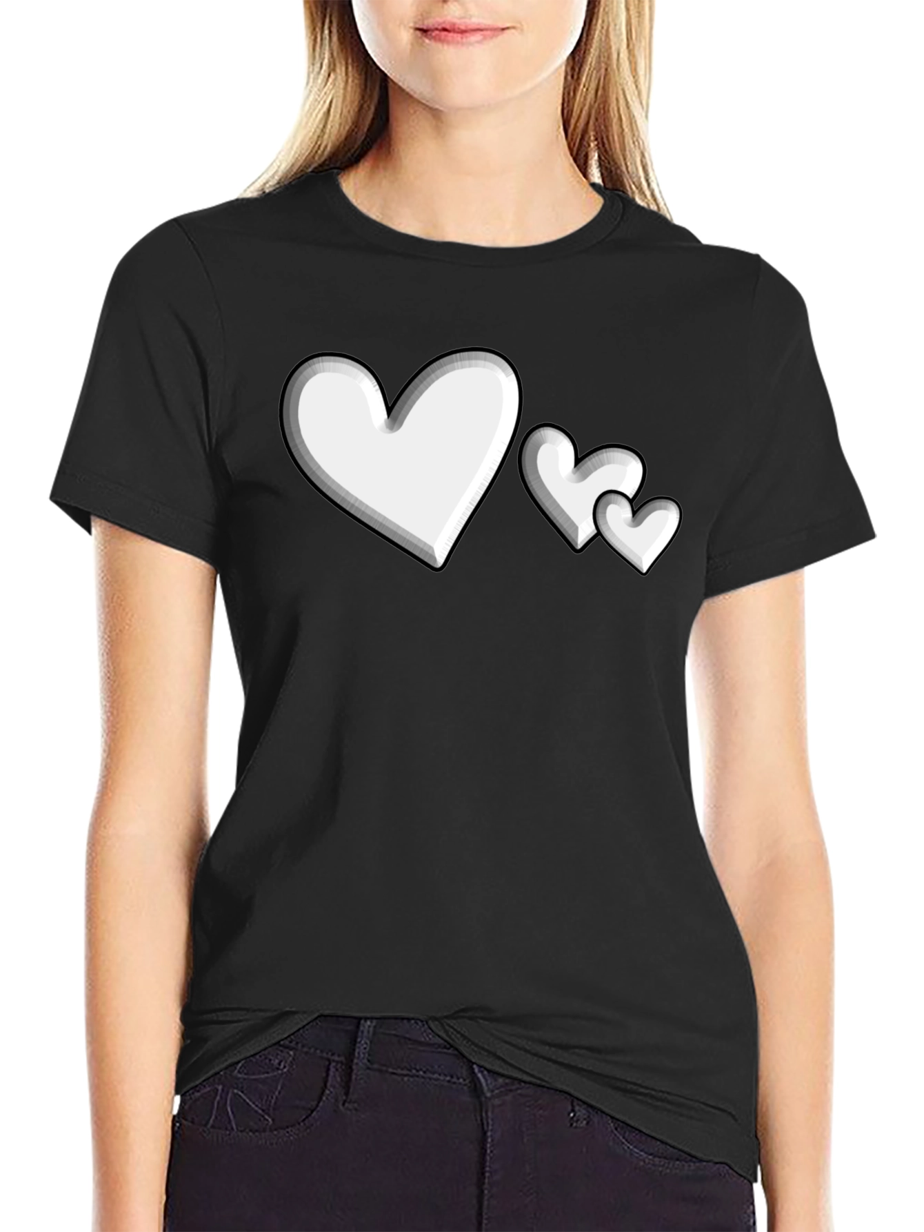 Heart Print Graphic Tee