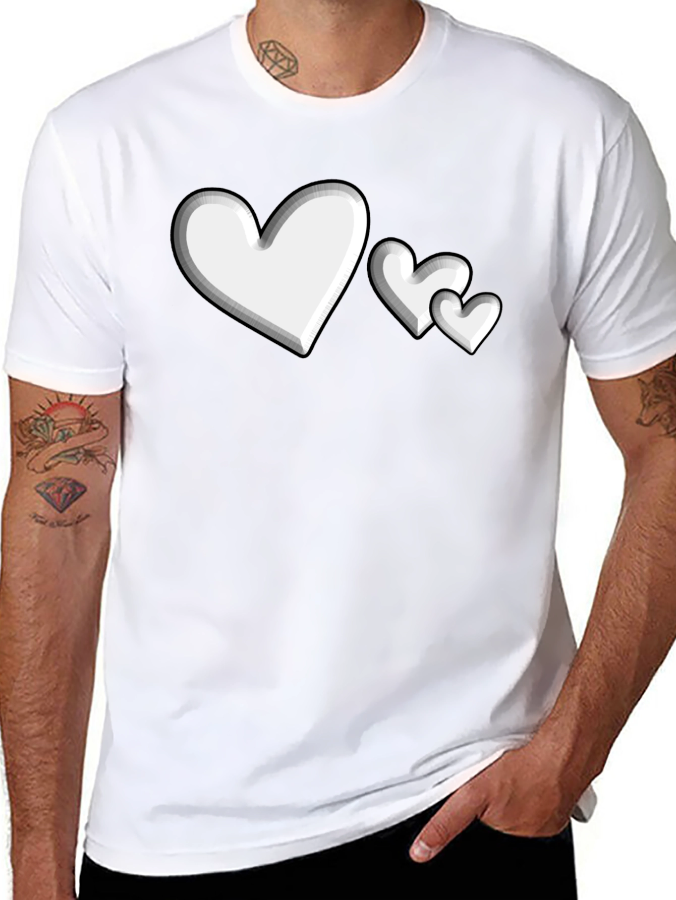 Heart Print Graphic Tee