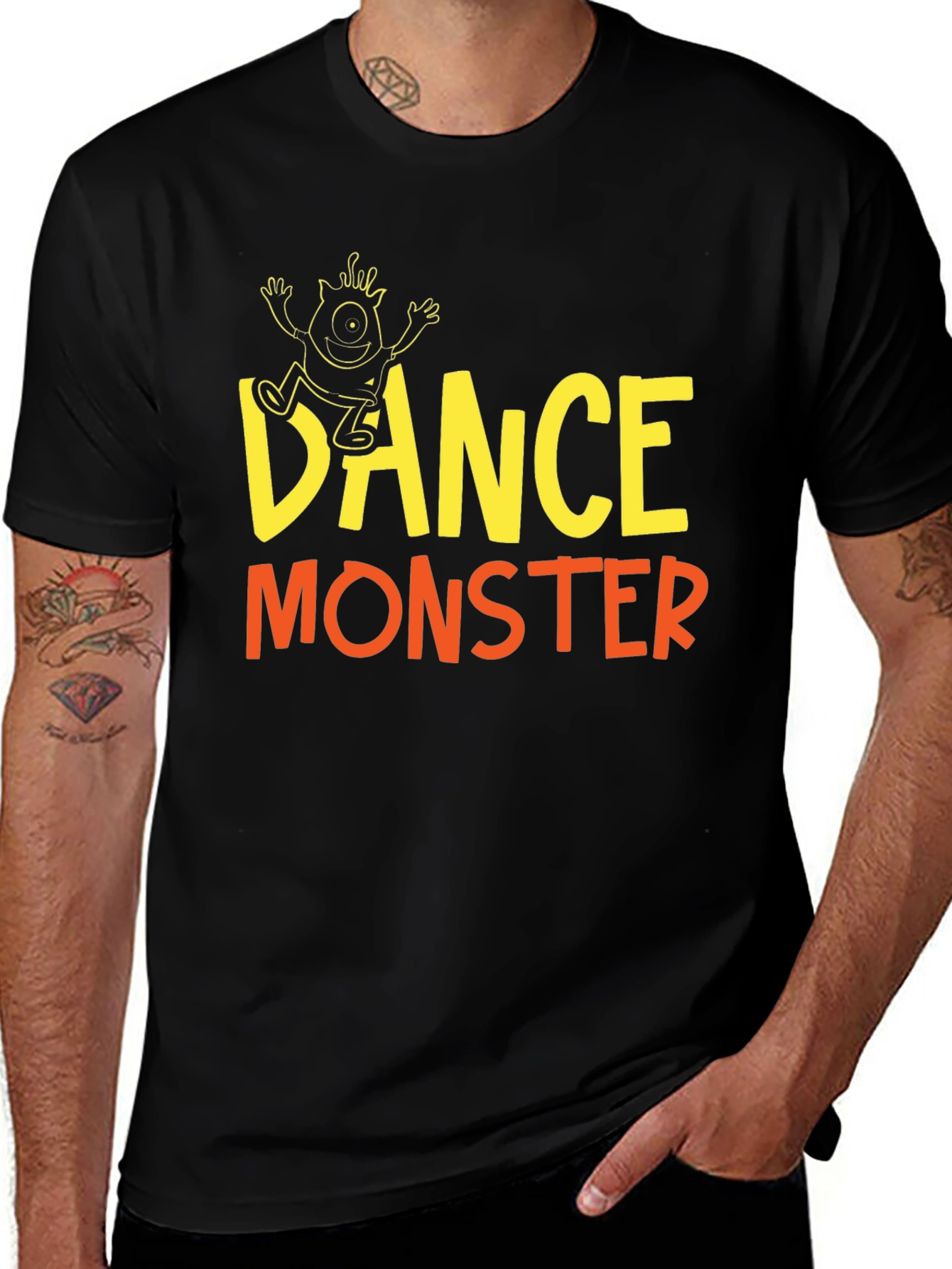 Dance Monster Graphic T-Shirt - Black Cotton Tee