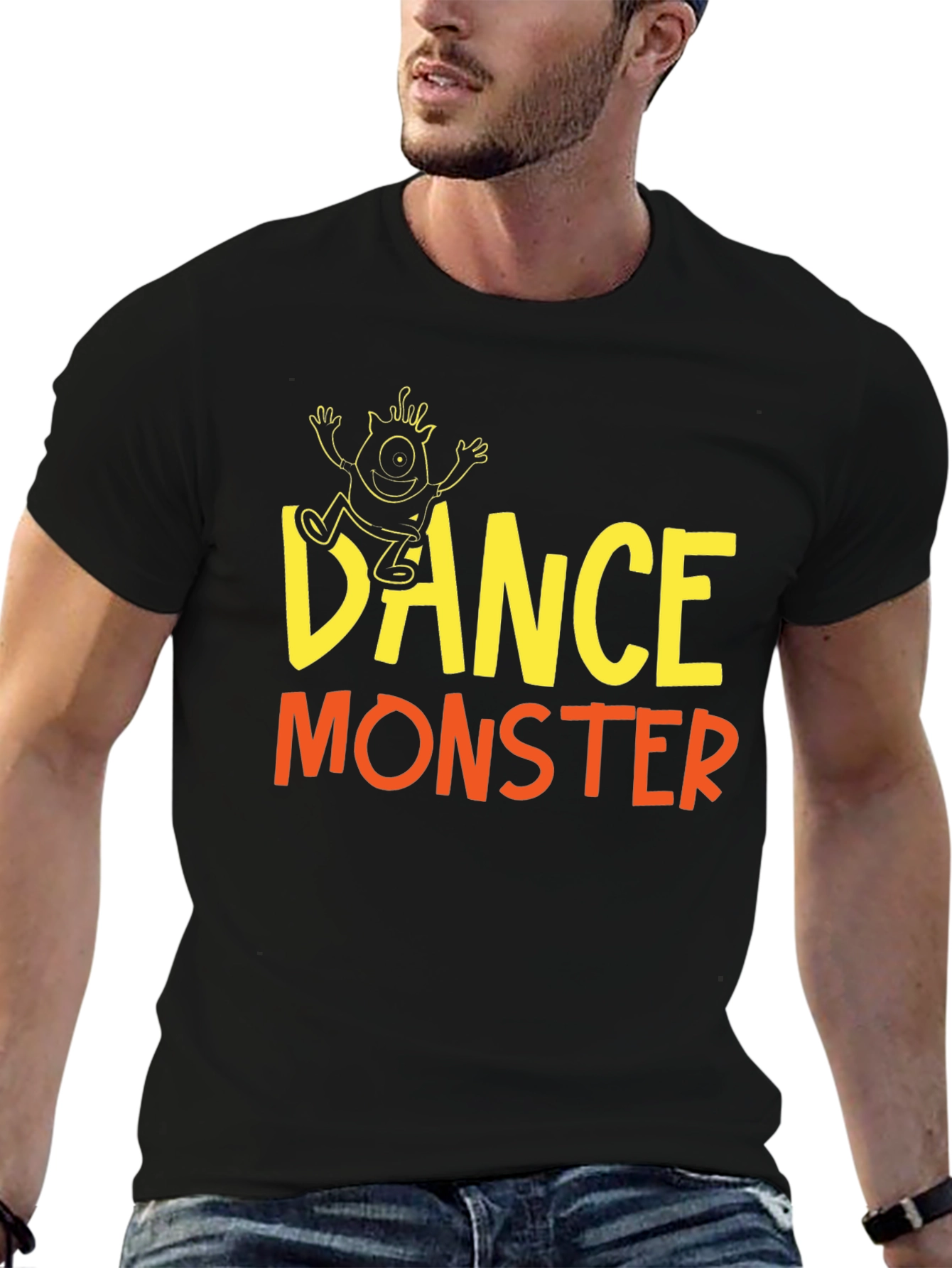Dance Monster Graphic T-Shirt - Black Cotton Tee