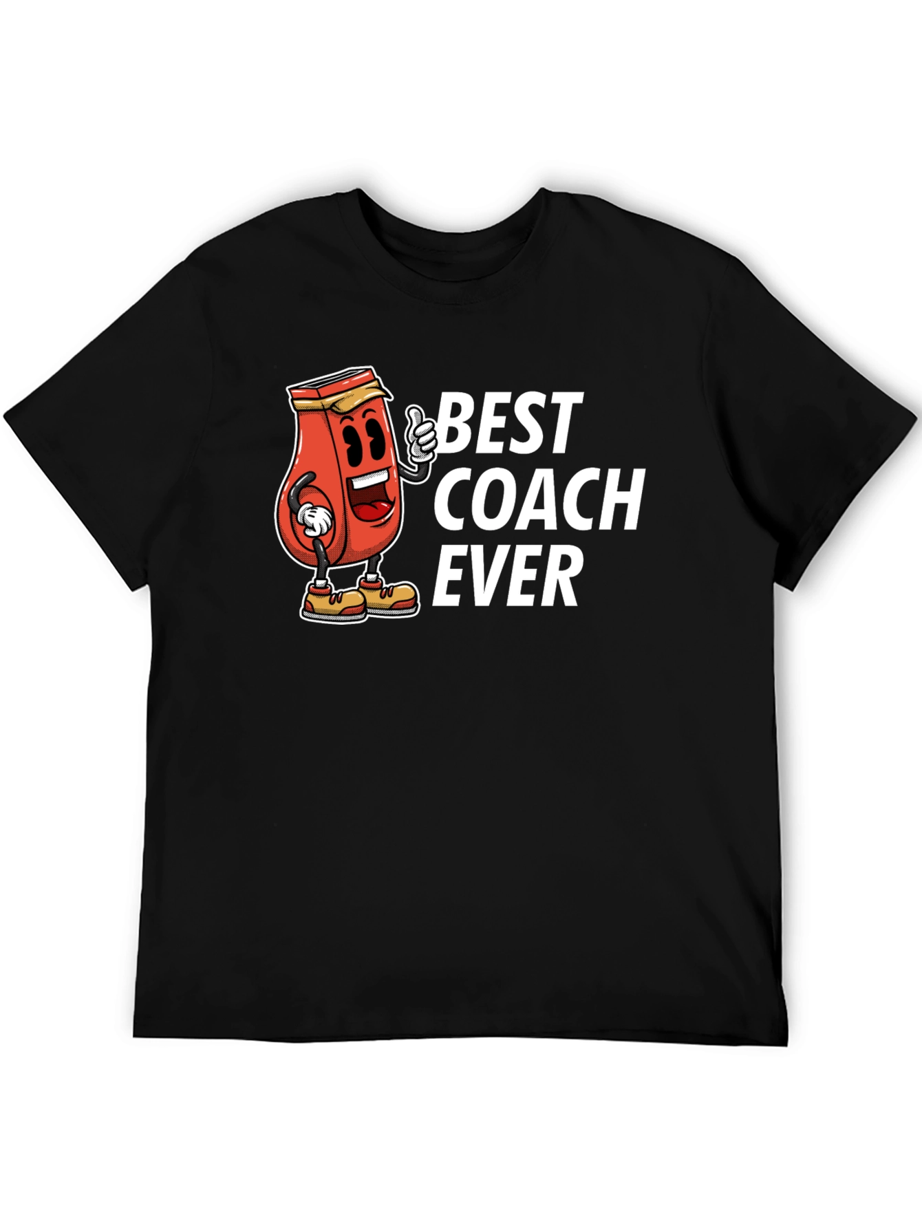 Best Coach Ever Black Graphic T-Shirt