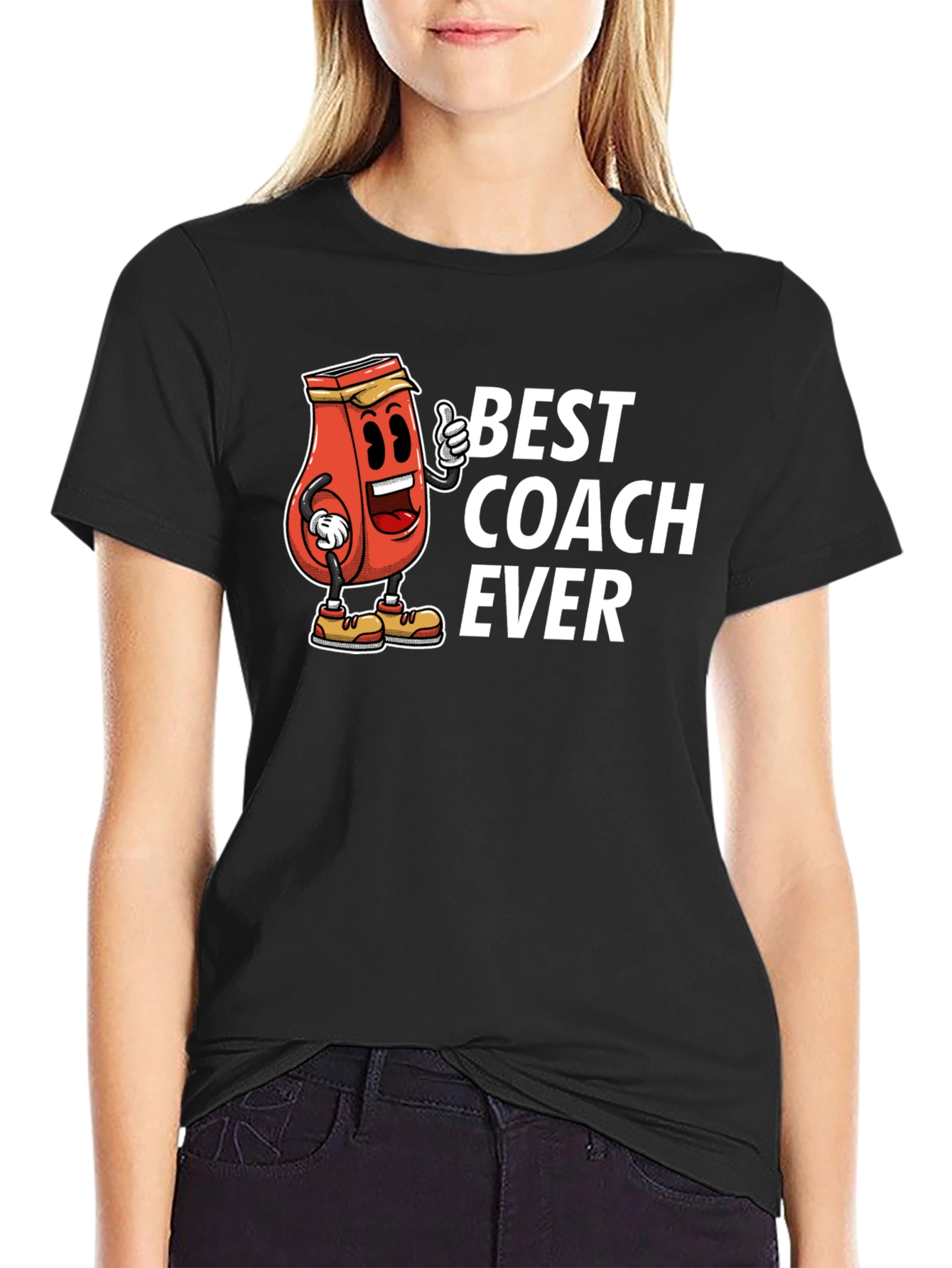 Best Coach Ever Black Graphic T-Shirt