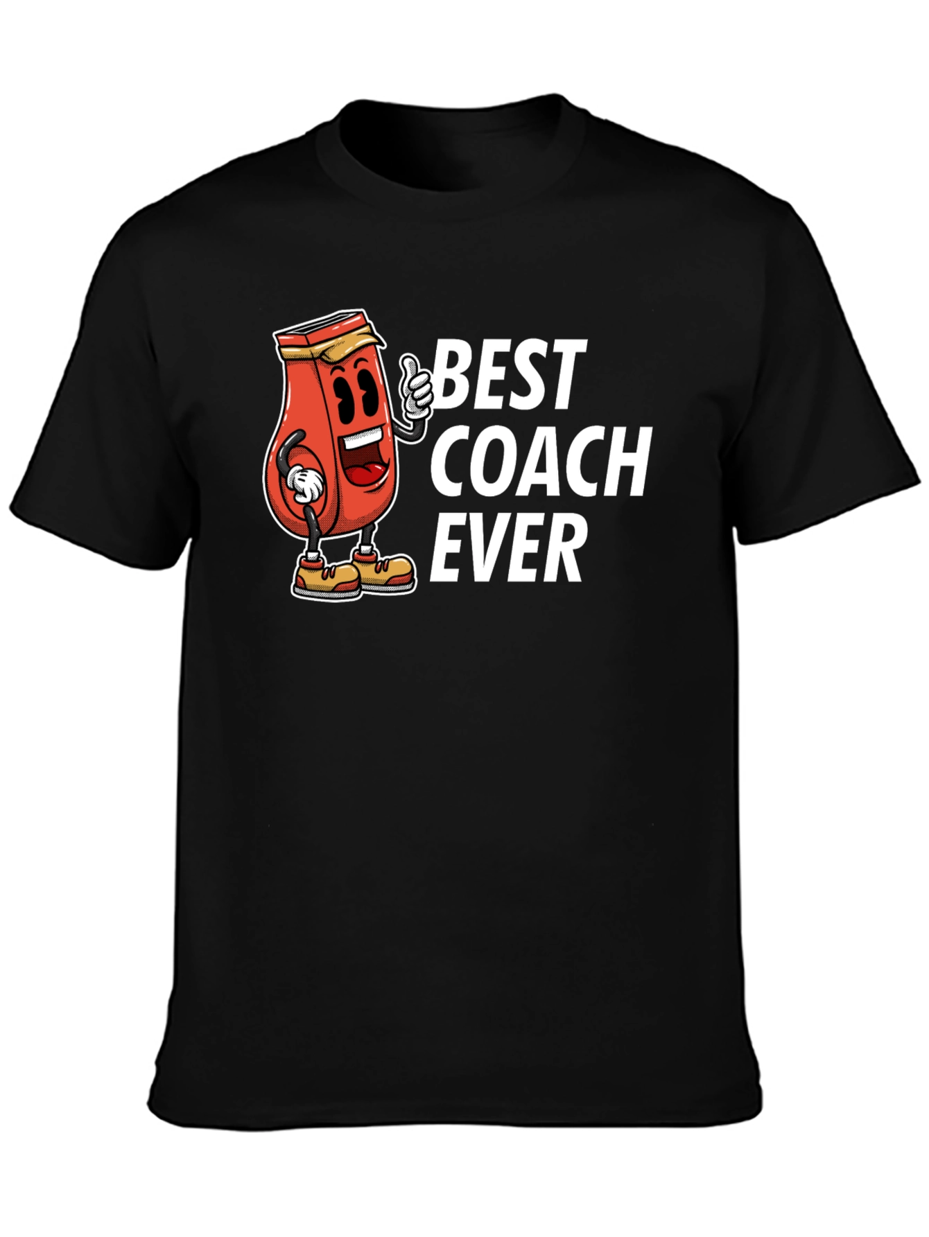 Best Coach Ever Black Graphic T-Shirt
