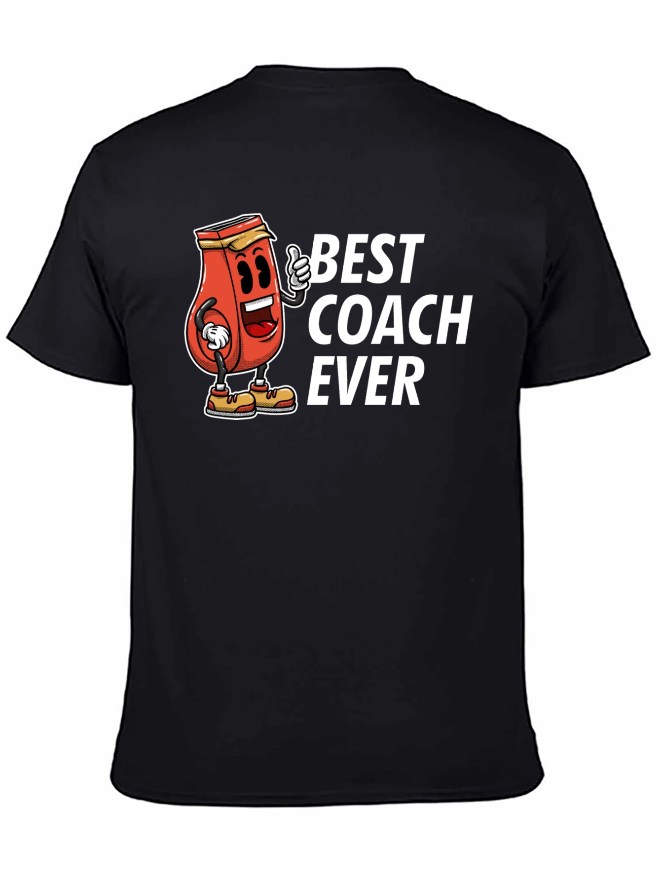 Best Coach Ever Black Graphic T-Shirt