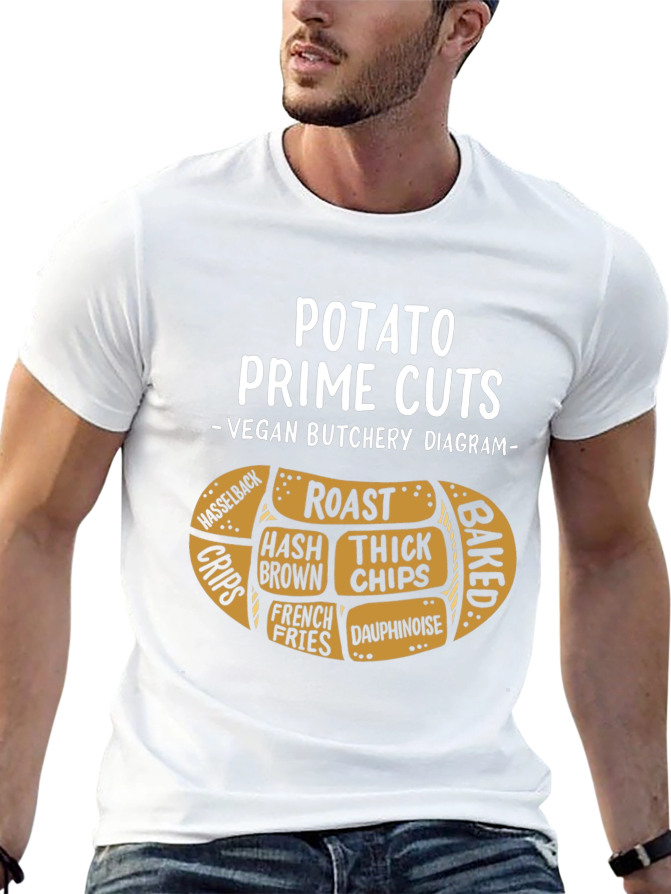 Potato Prime Cuts Vegan Diagram T-Shirt
