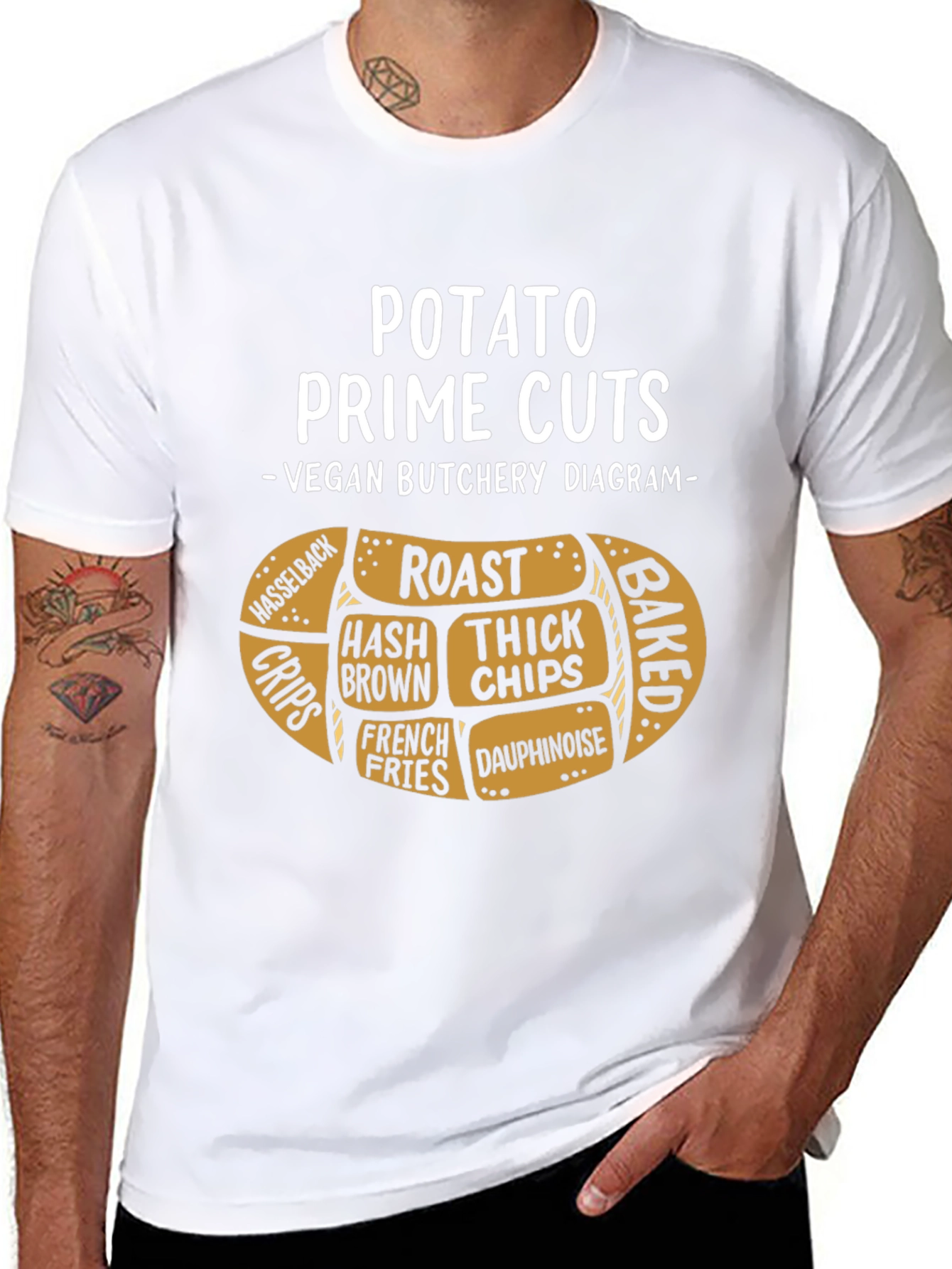 Potato Prime Cuts Vegan Diagram T-Shirt