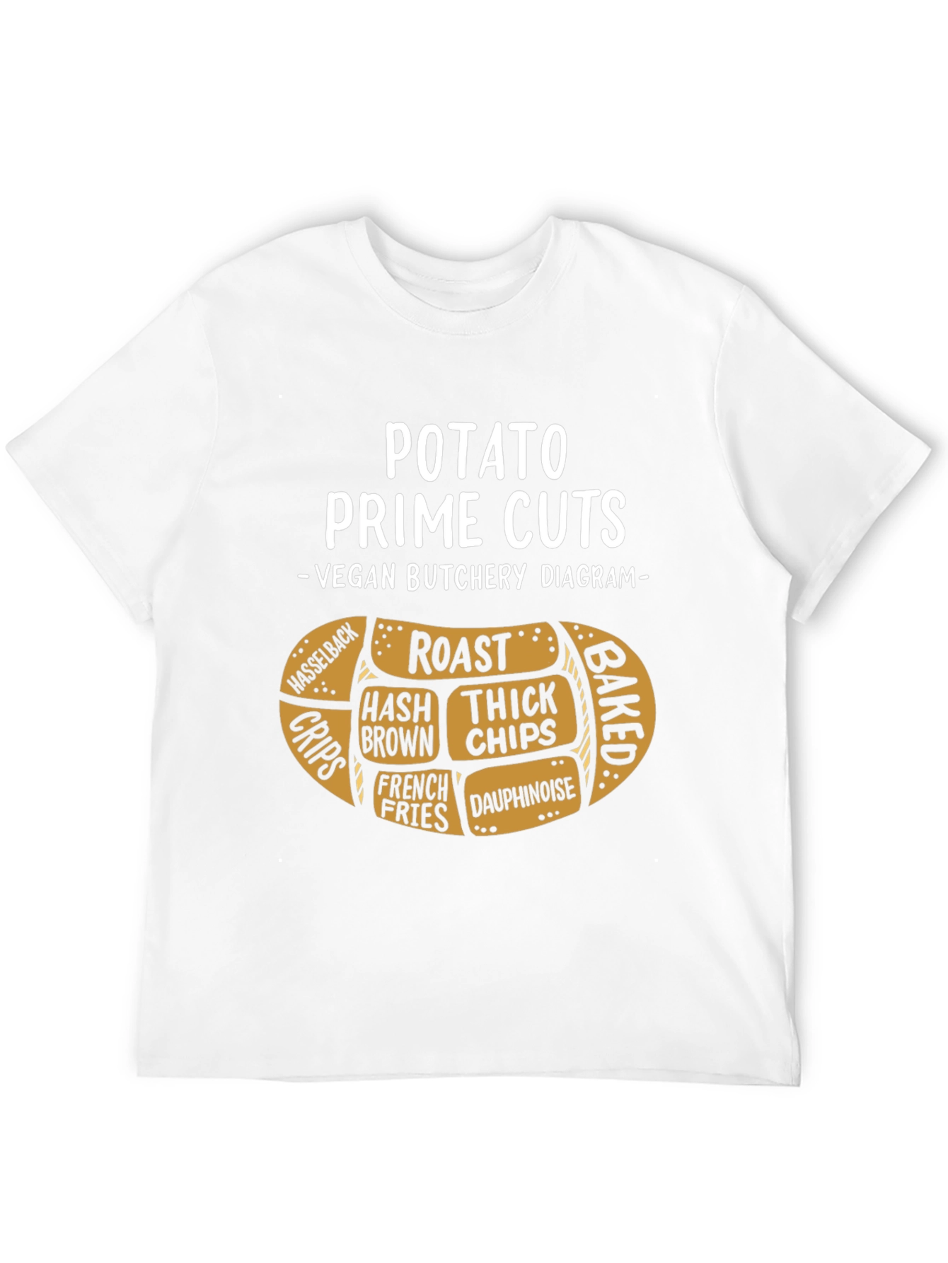 Potato Prime Cuts Vegan Diagram T-Shirt