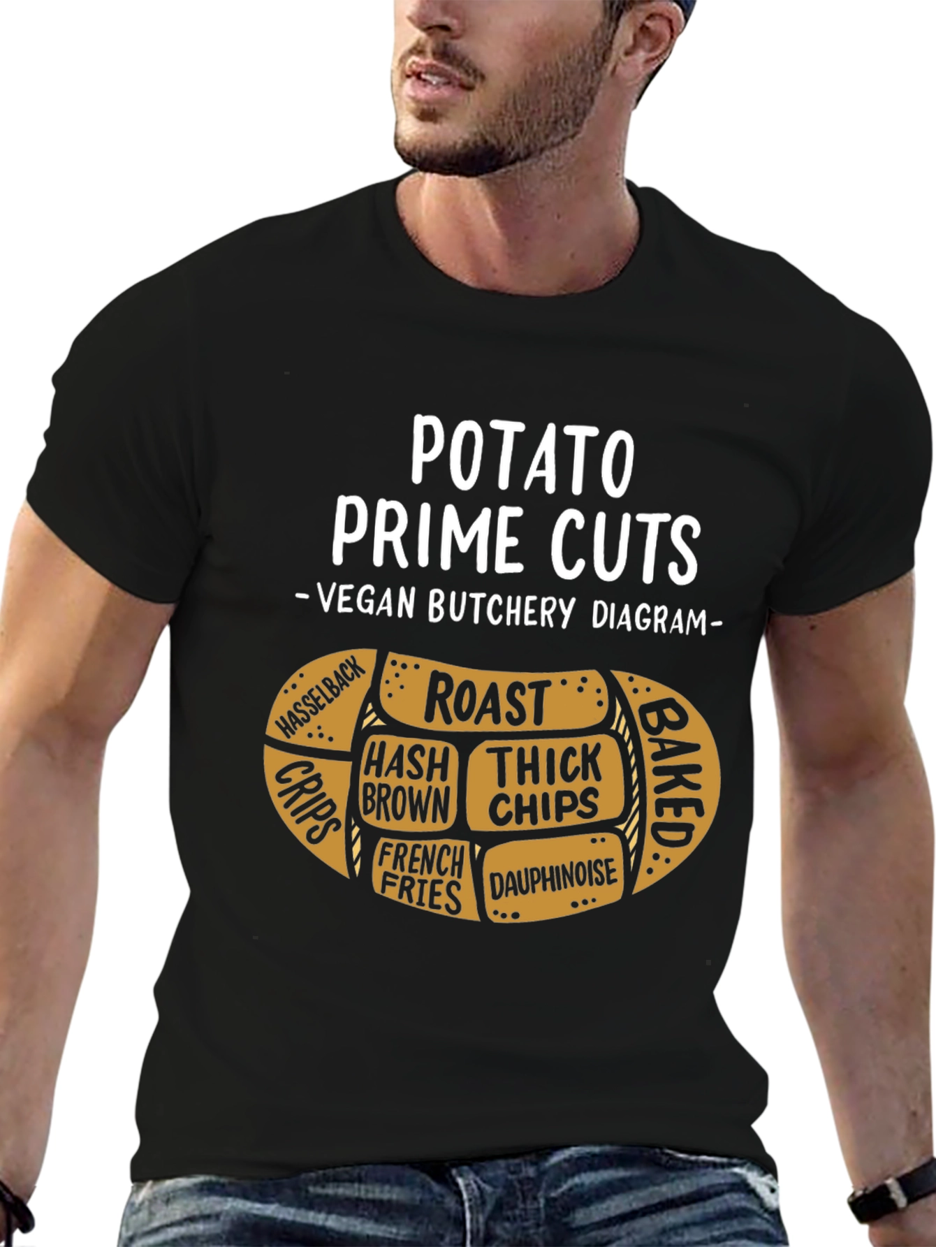 Potato Prime Cuts Vegan Diagram T-Shirt