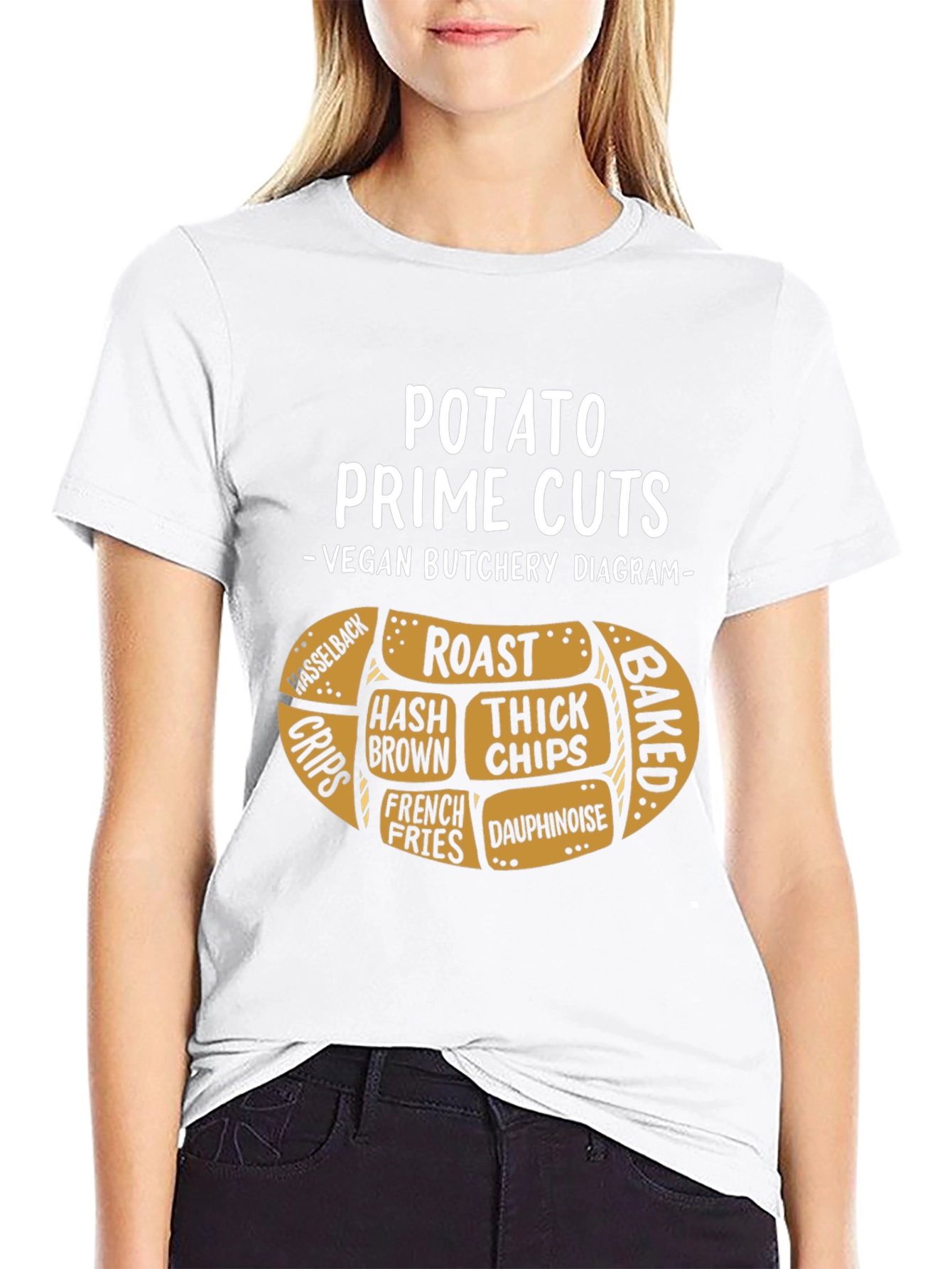 Potato Prime Cuts Vegan Diagram T-Shirt