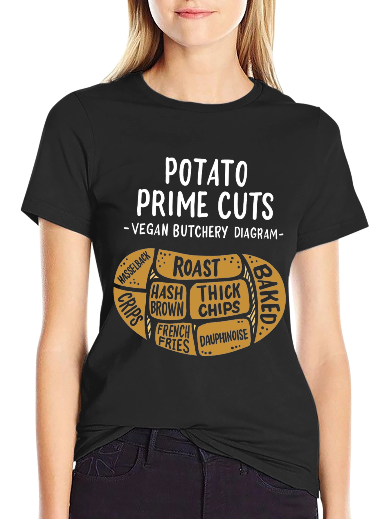 Potato Prime Cuts Vegan Diagram T-Shirt