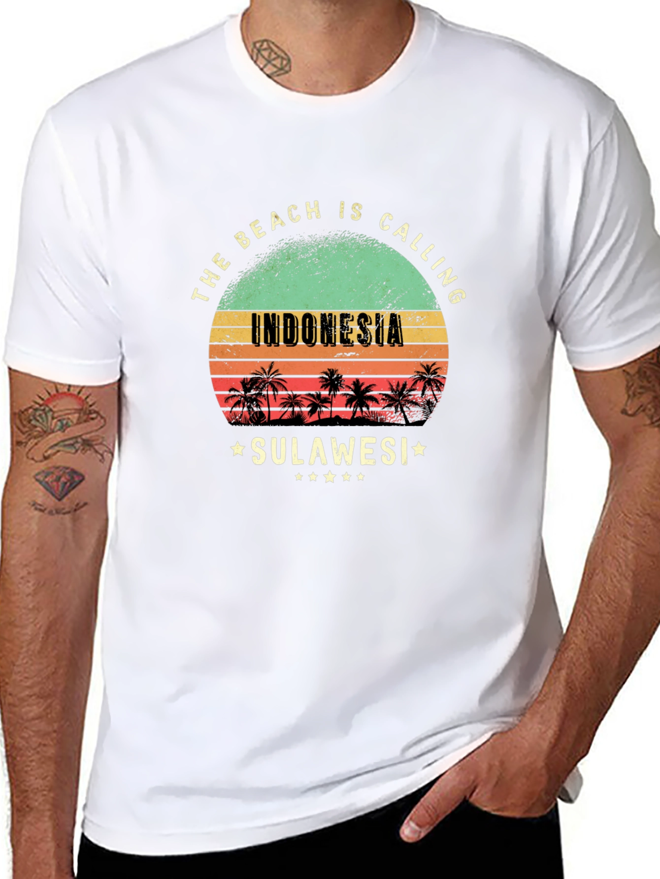 Indonesia Sulawesi Beach Calling Black T-Shirt