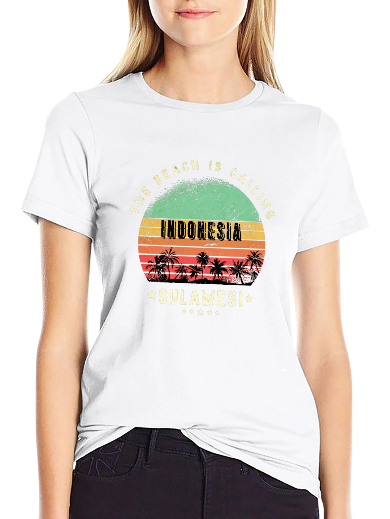 Indonesia Sulawesi Beach Calling Black T-Shirt