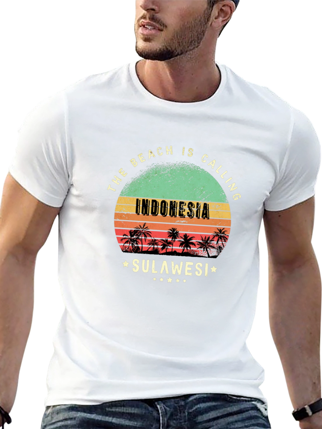 Indonesia Sulawesi Beach Calling Black T-Shirt