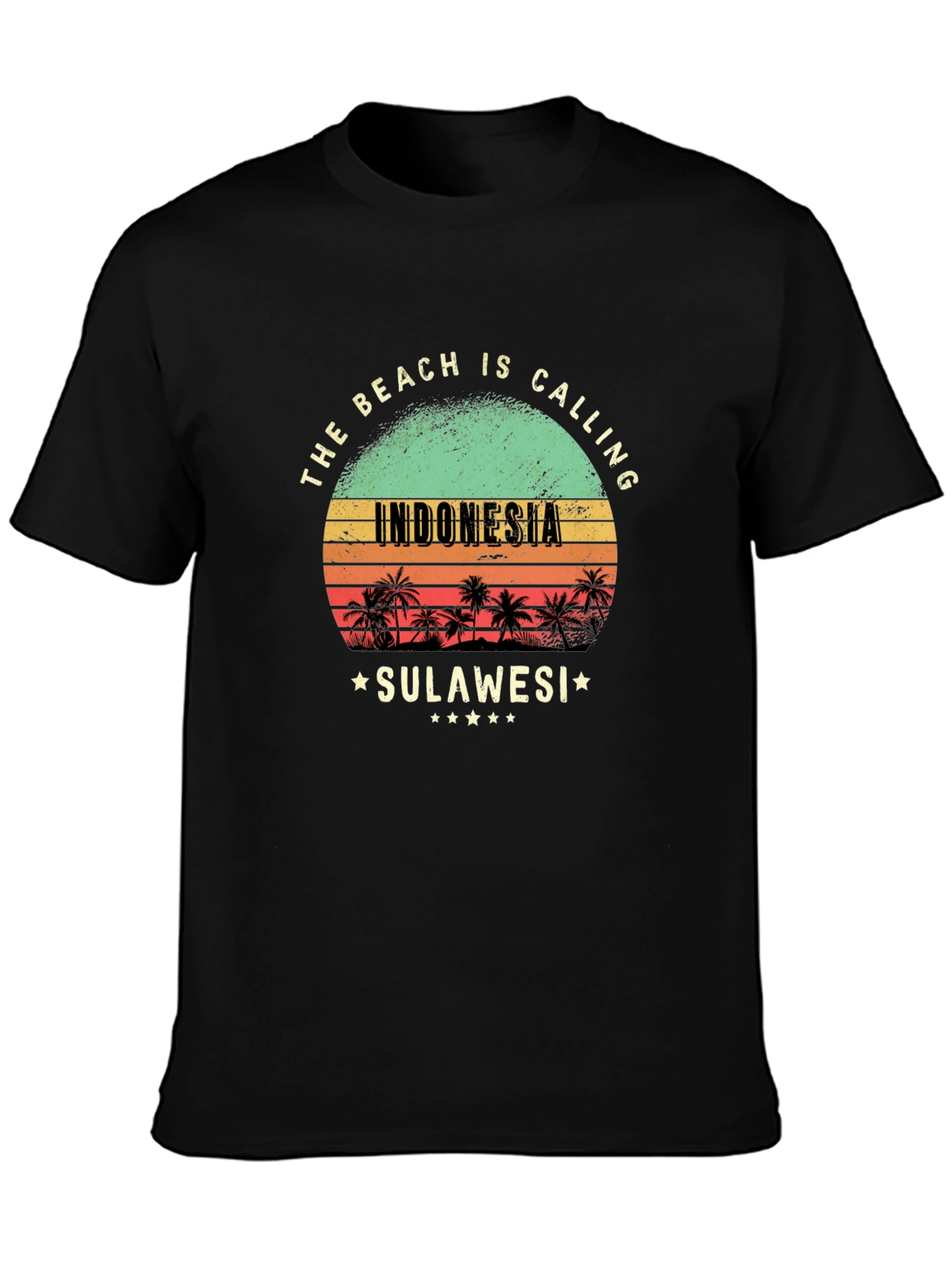 Indonesia Sulawesi Beach Calling Black T-Shirt