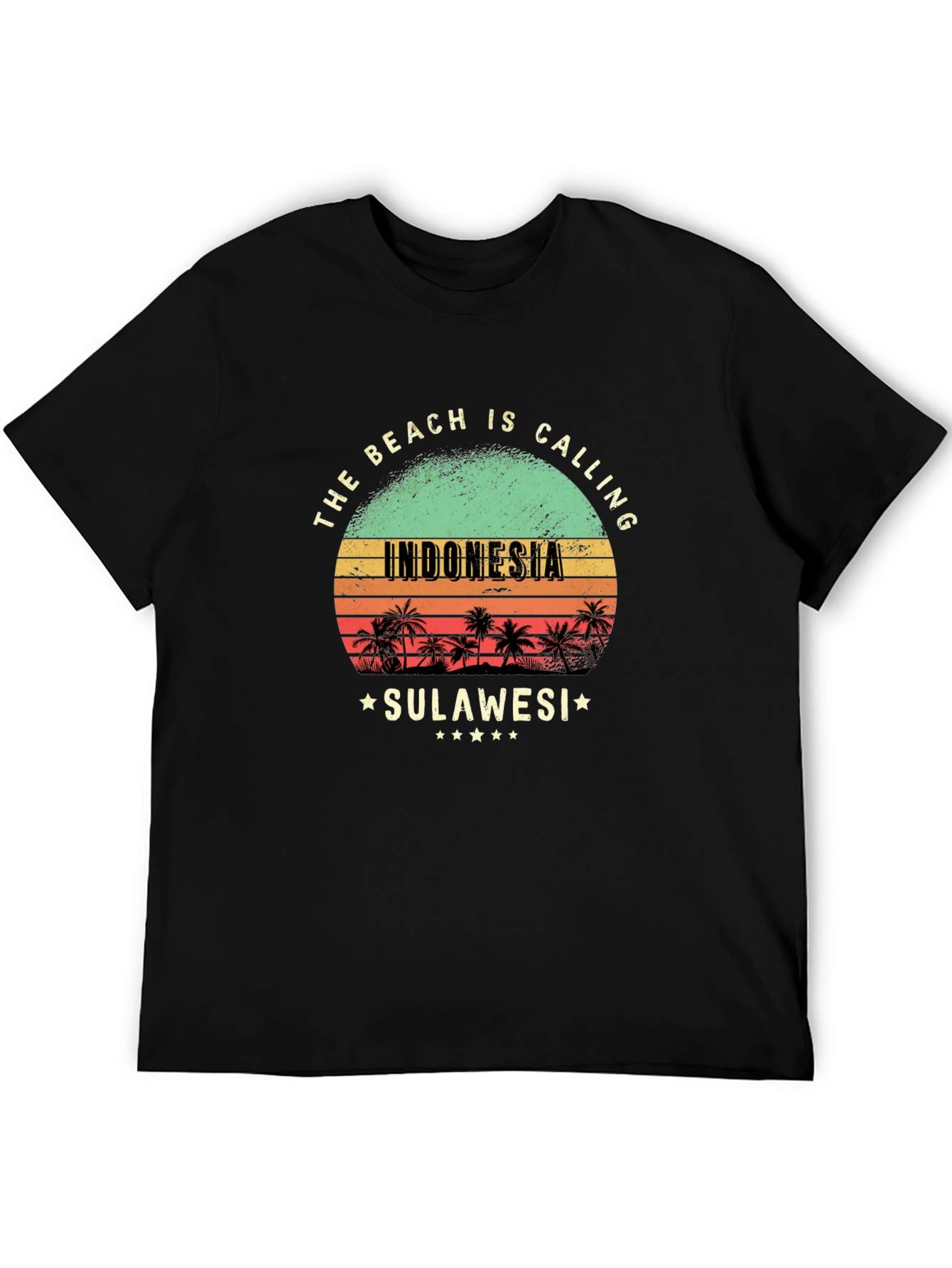 Indonesia Sulawesi Beach Calling Black T-Shirt