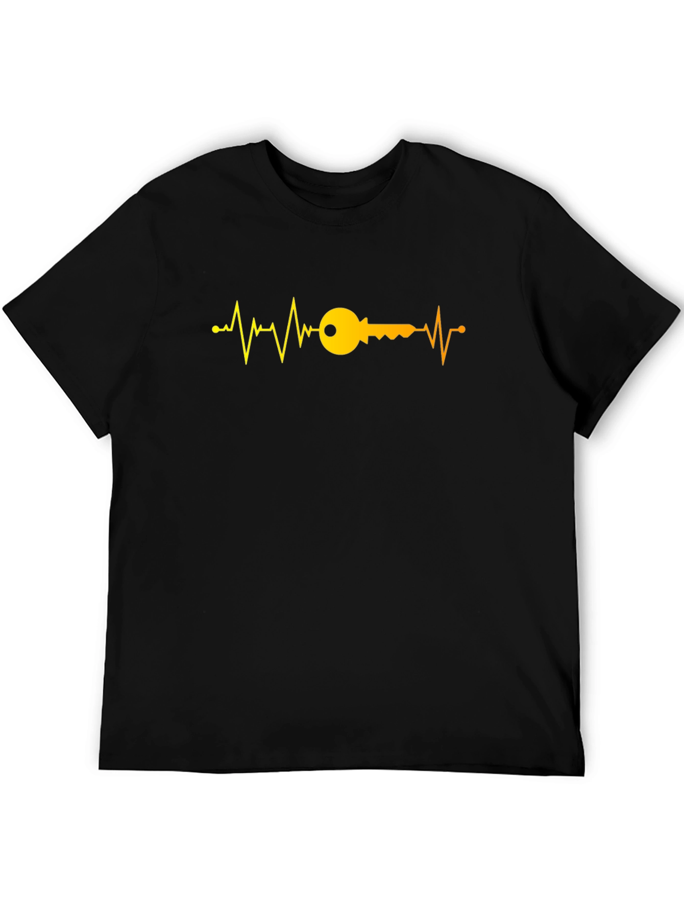 Heartbeat Key Graphic T-Shirt - Black