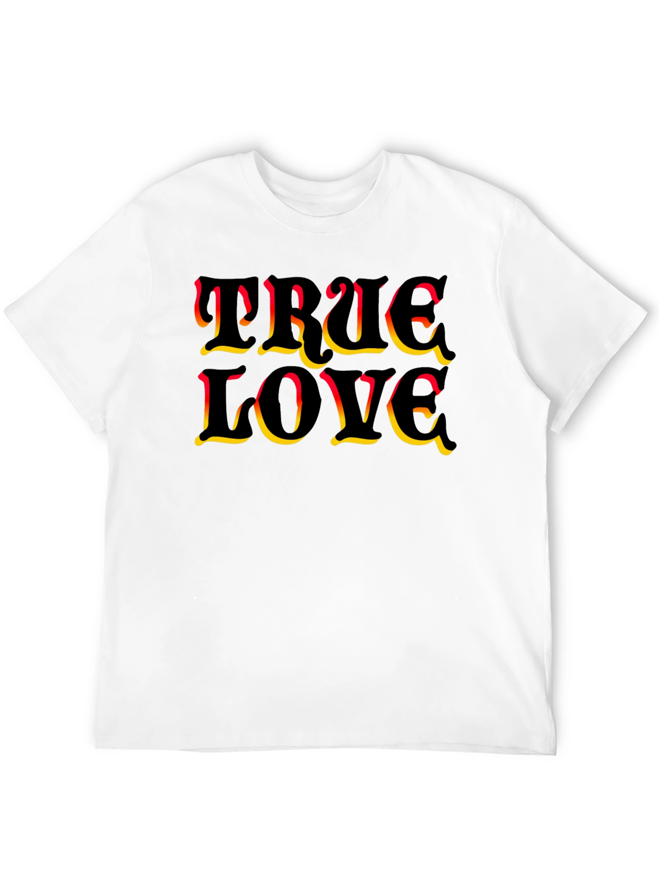 True Love Graphic Print Black T-Shirt