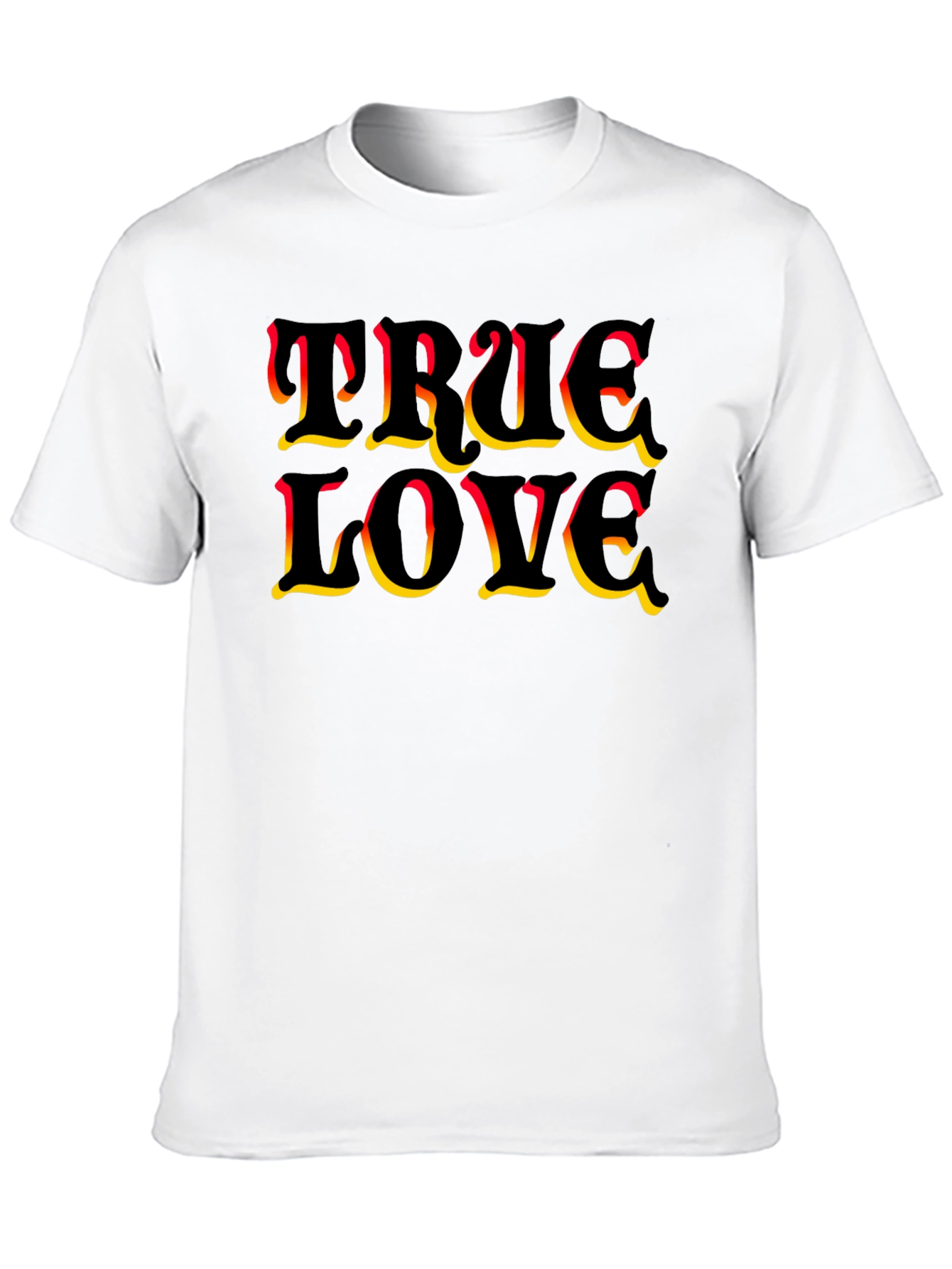 True Love Graphic Print Black T-Shirt