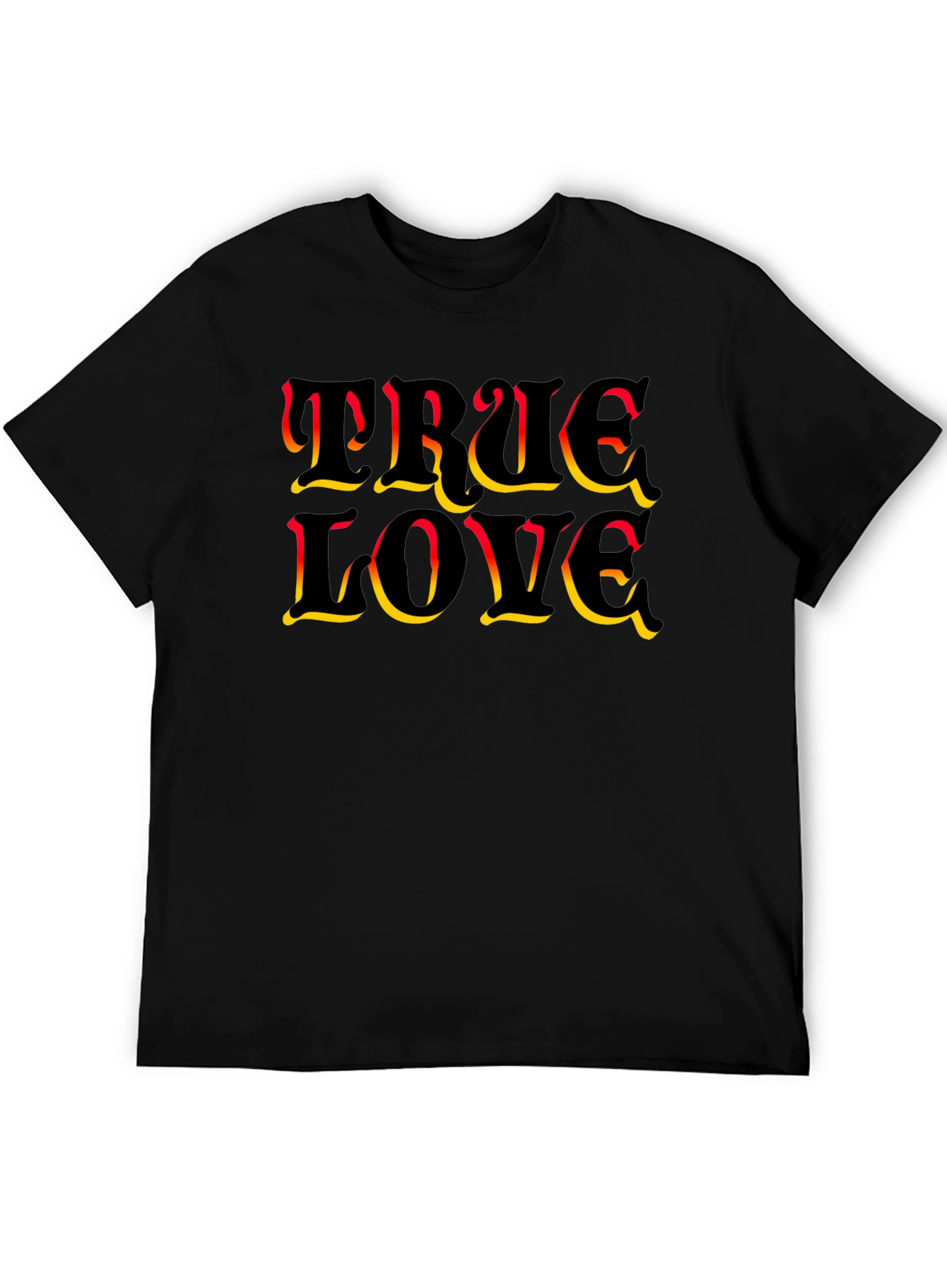 True Love Graphic Print Black T-Shirt
