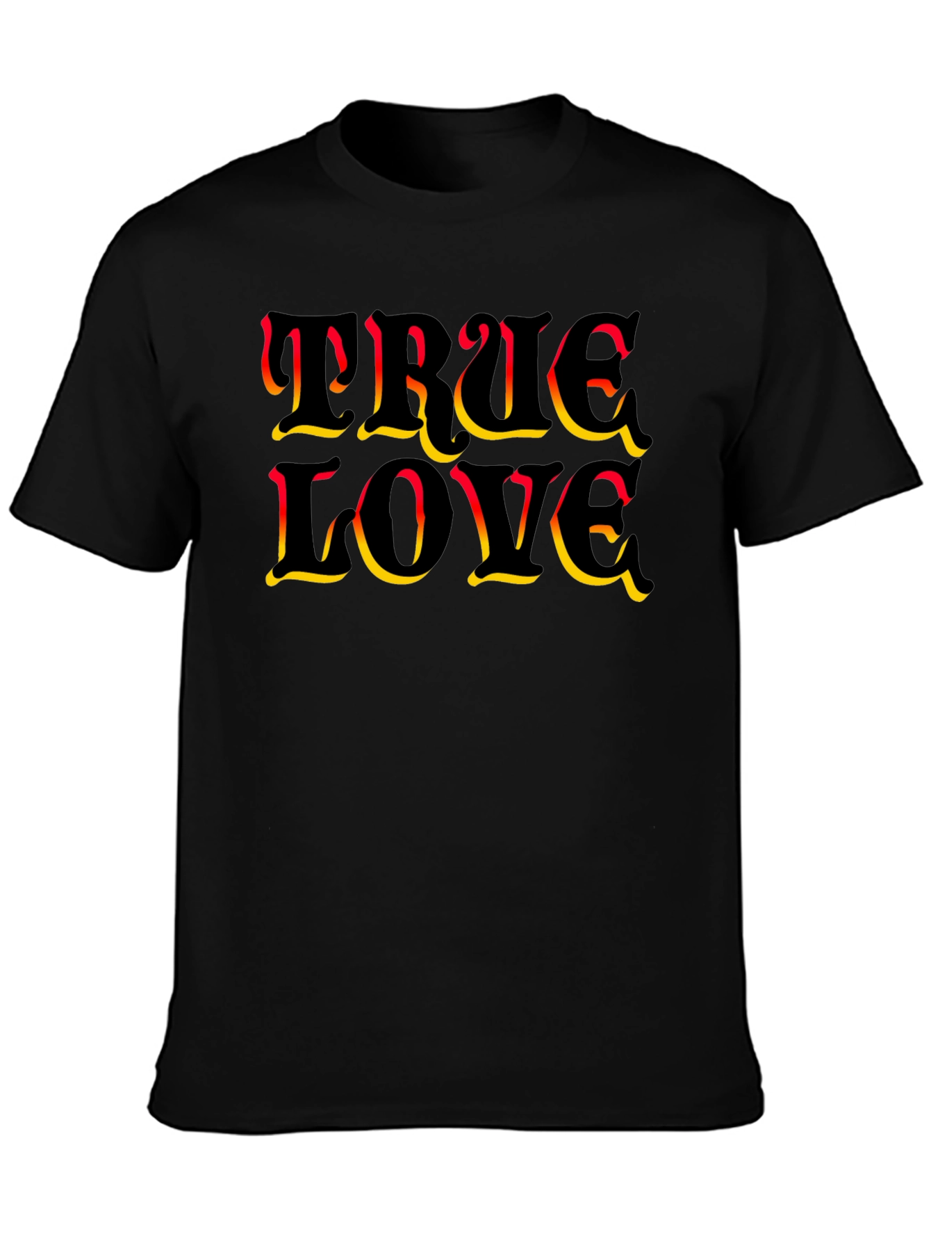 True Love Graphic Print Black T-Shirt