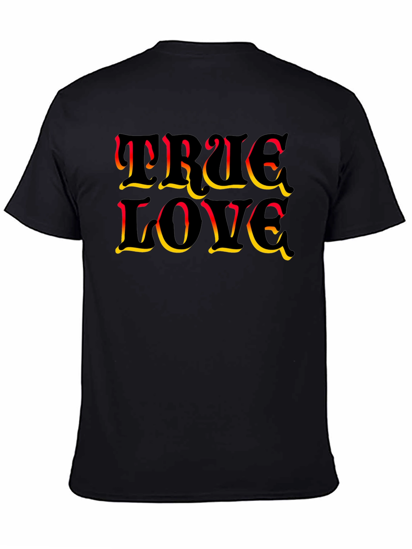True Love Graphic Print Black T-Shirt