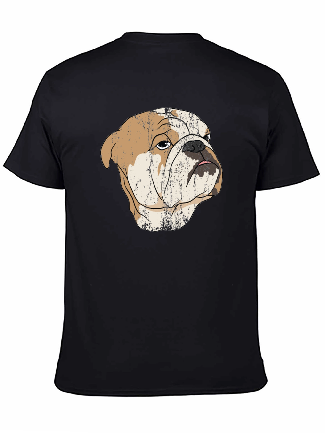 Bulldog Graphic Print Black T-Shirt