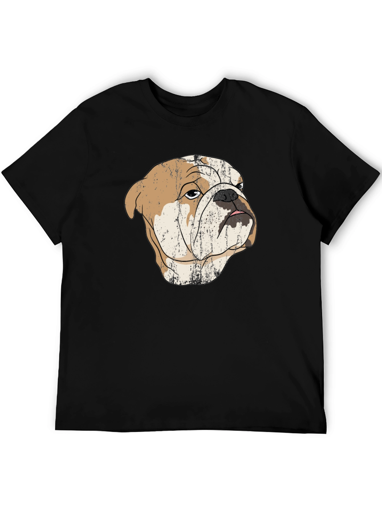 Bulldog Graphic Print Black T-Shirt