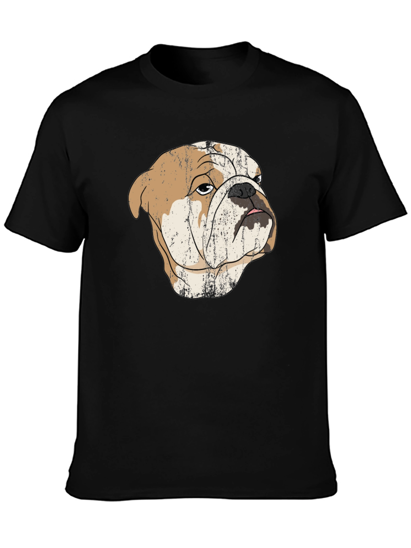 Bulldog Graphic Print Black T-Shirt