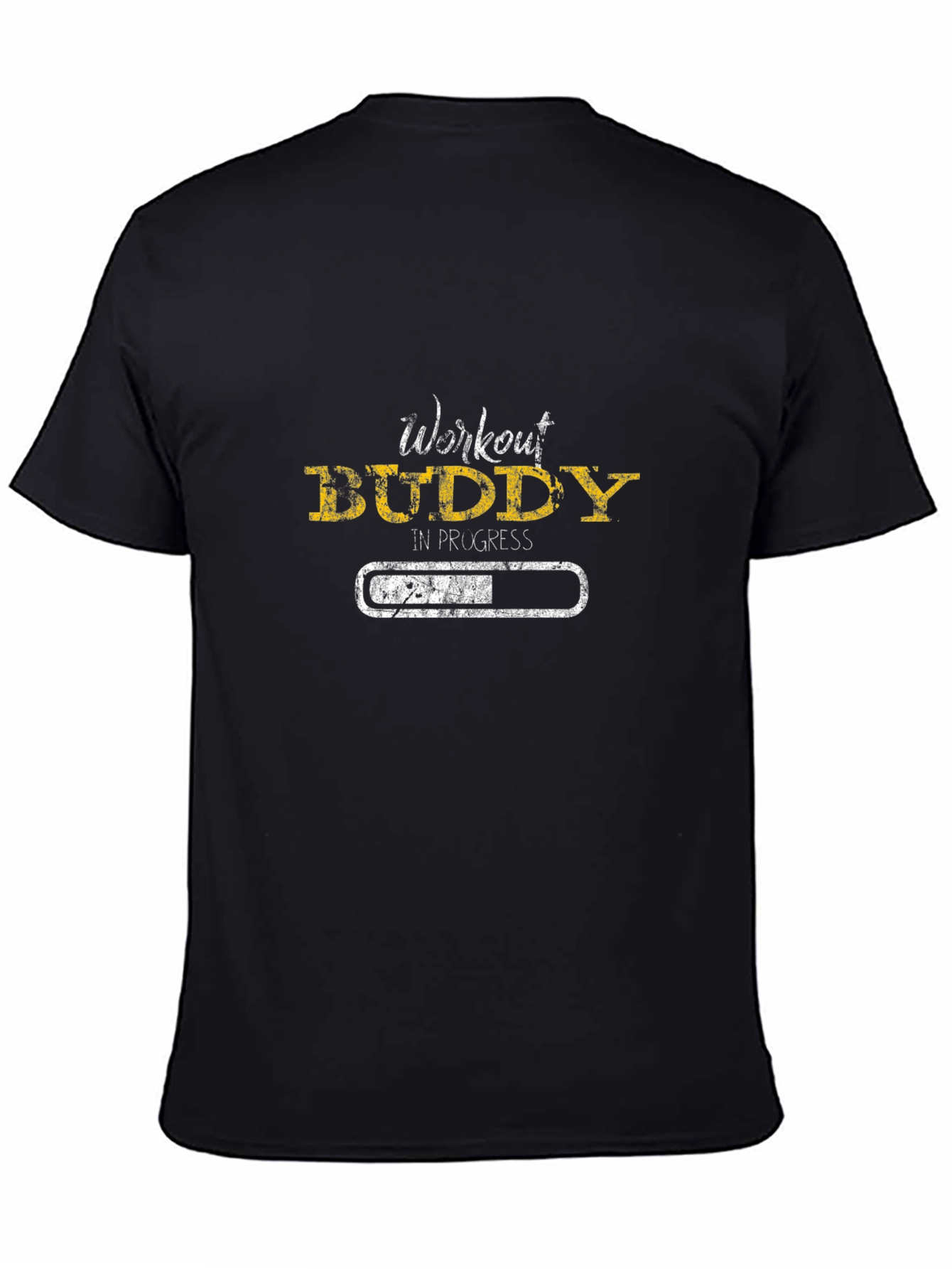 Workout Buddy in Progress Black T-Shirt