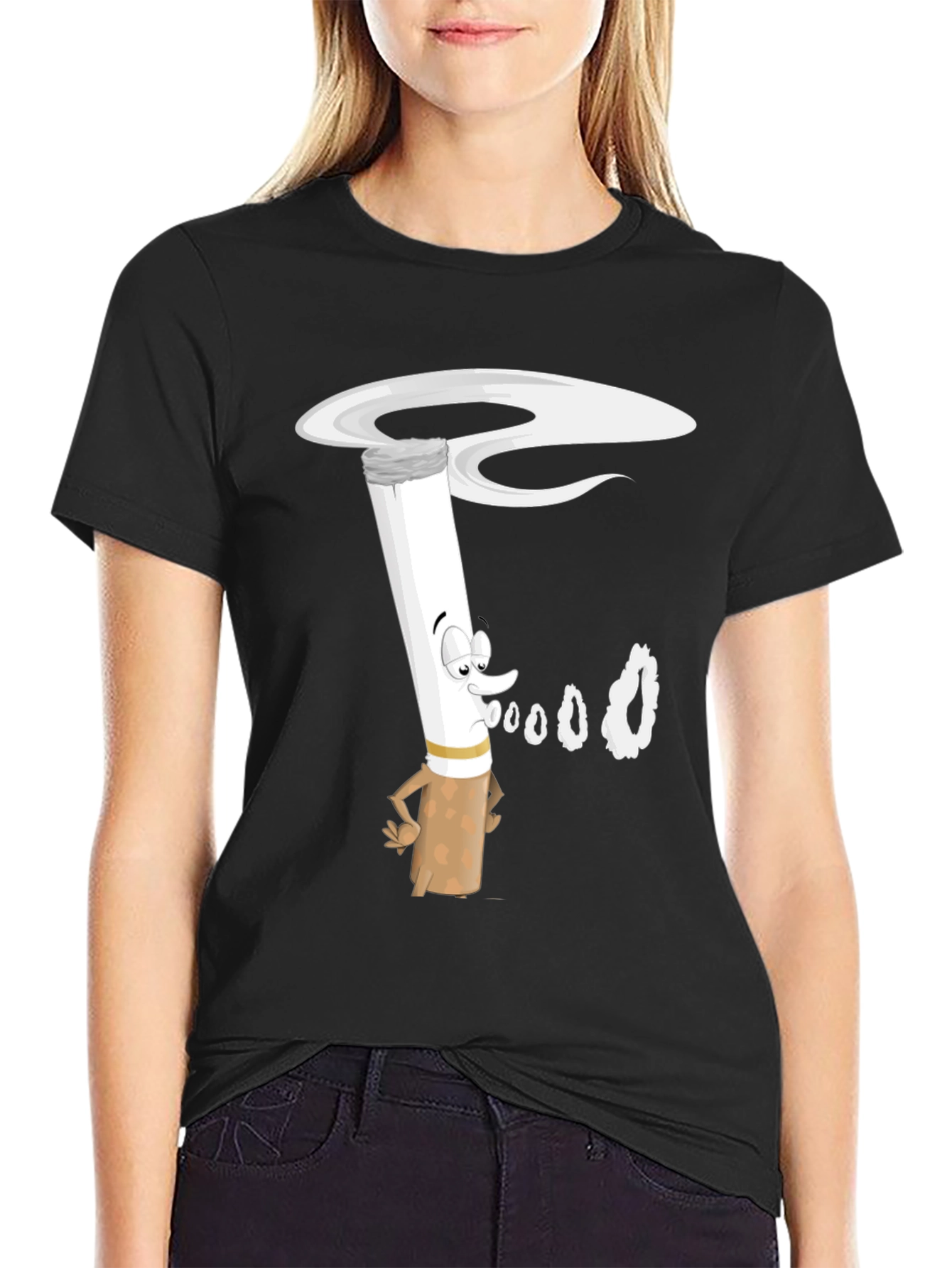 Cartoon Cigarette T-Shirt - Black Graphic Tee