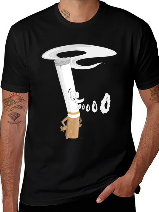 Cartoon Cigarette T-Shirt - Black Graphic Tee