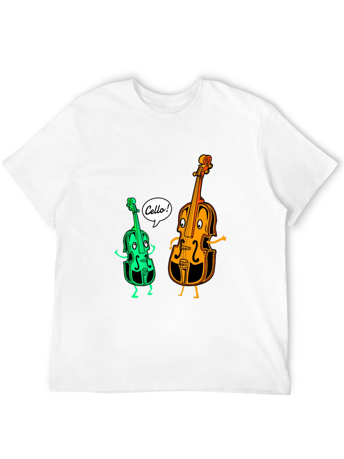 Musical Cello Cartoon Graphic T-Shirt