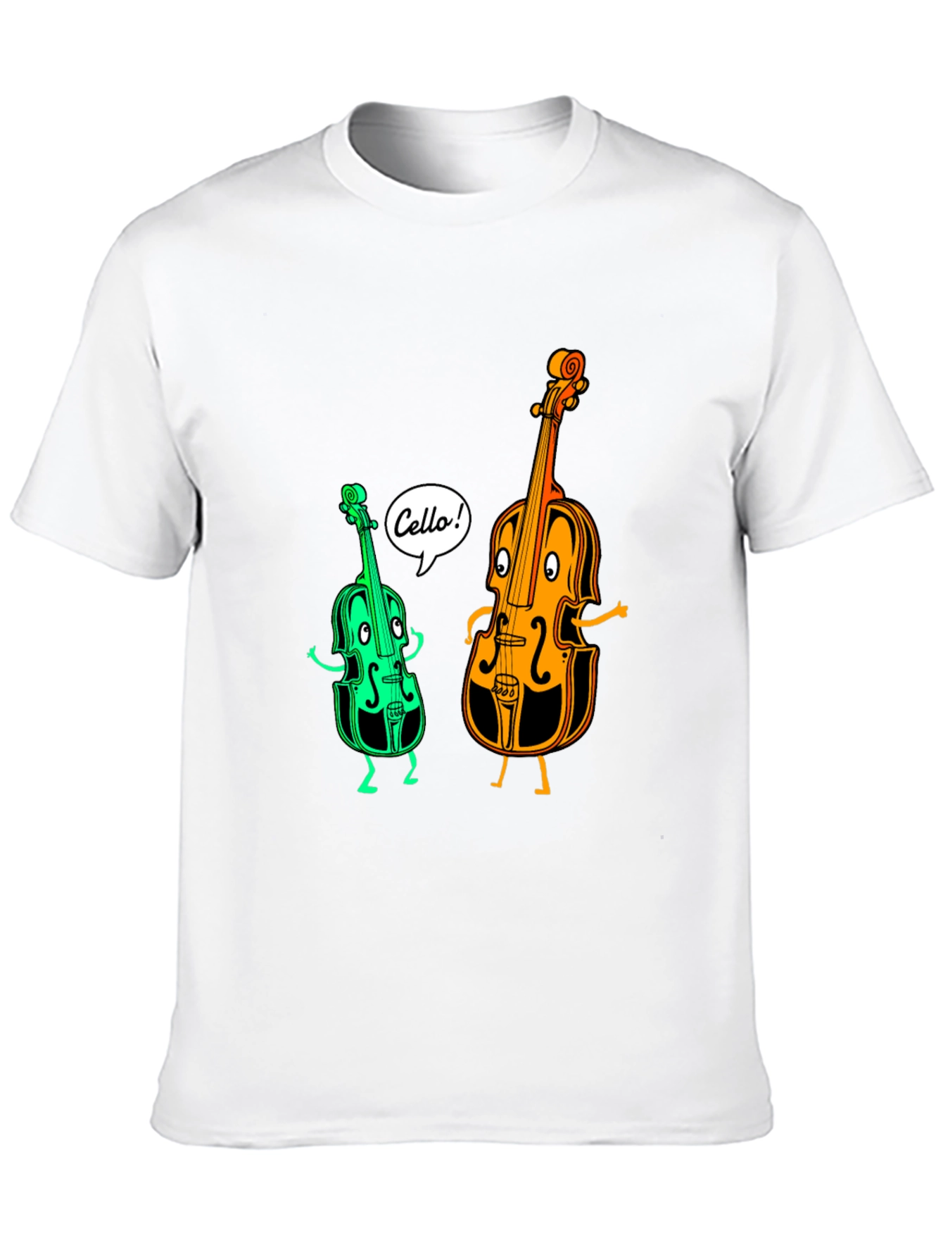 Musical Cello Cartoon Graphic T-Shirt