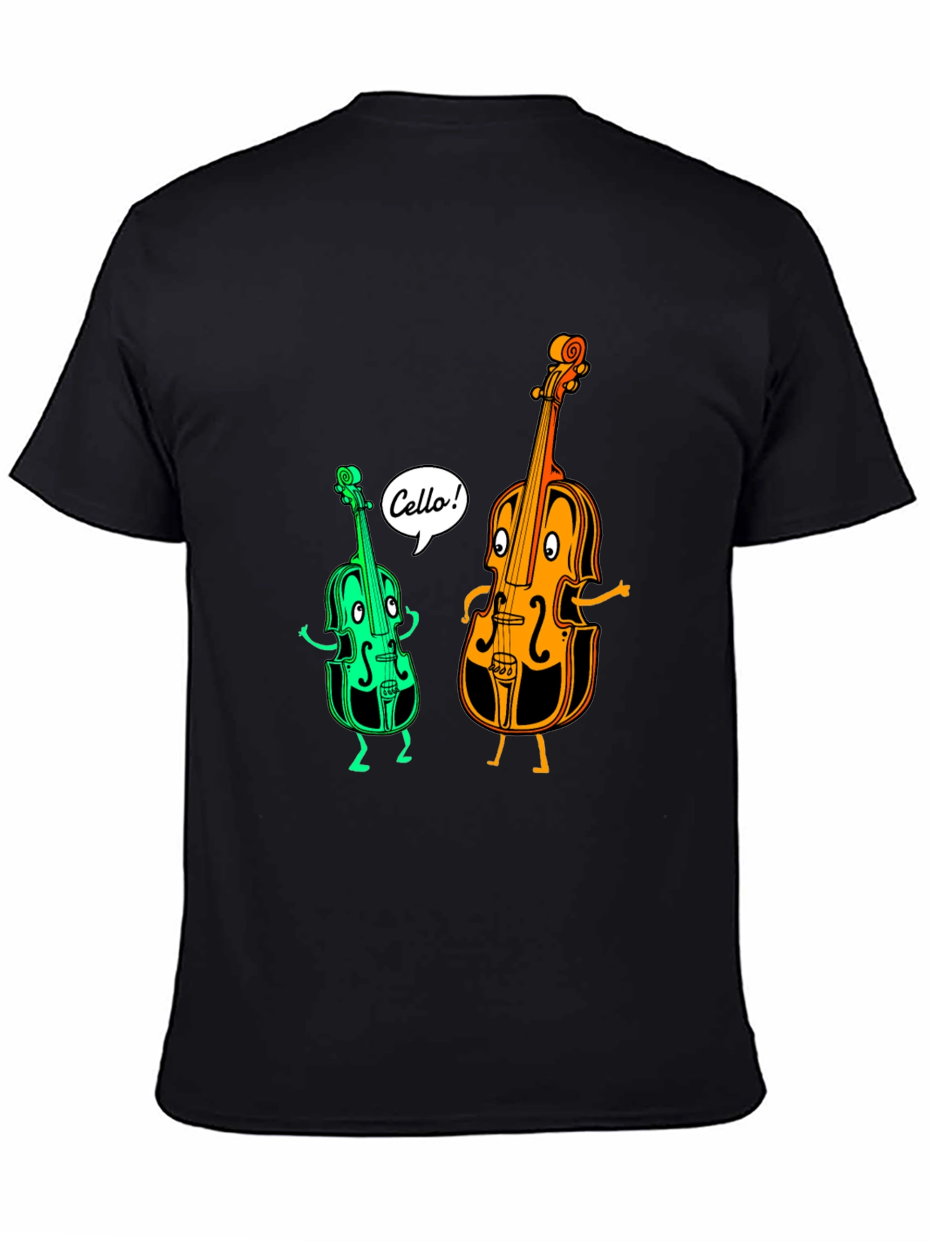 Musical Cello Cartoon Graphic T-Shirt