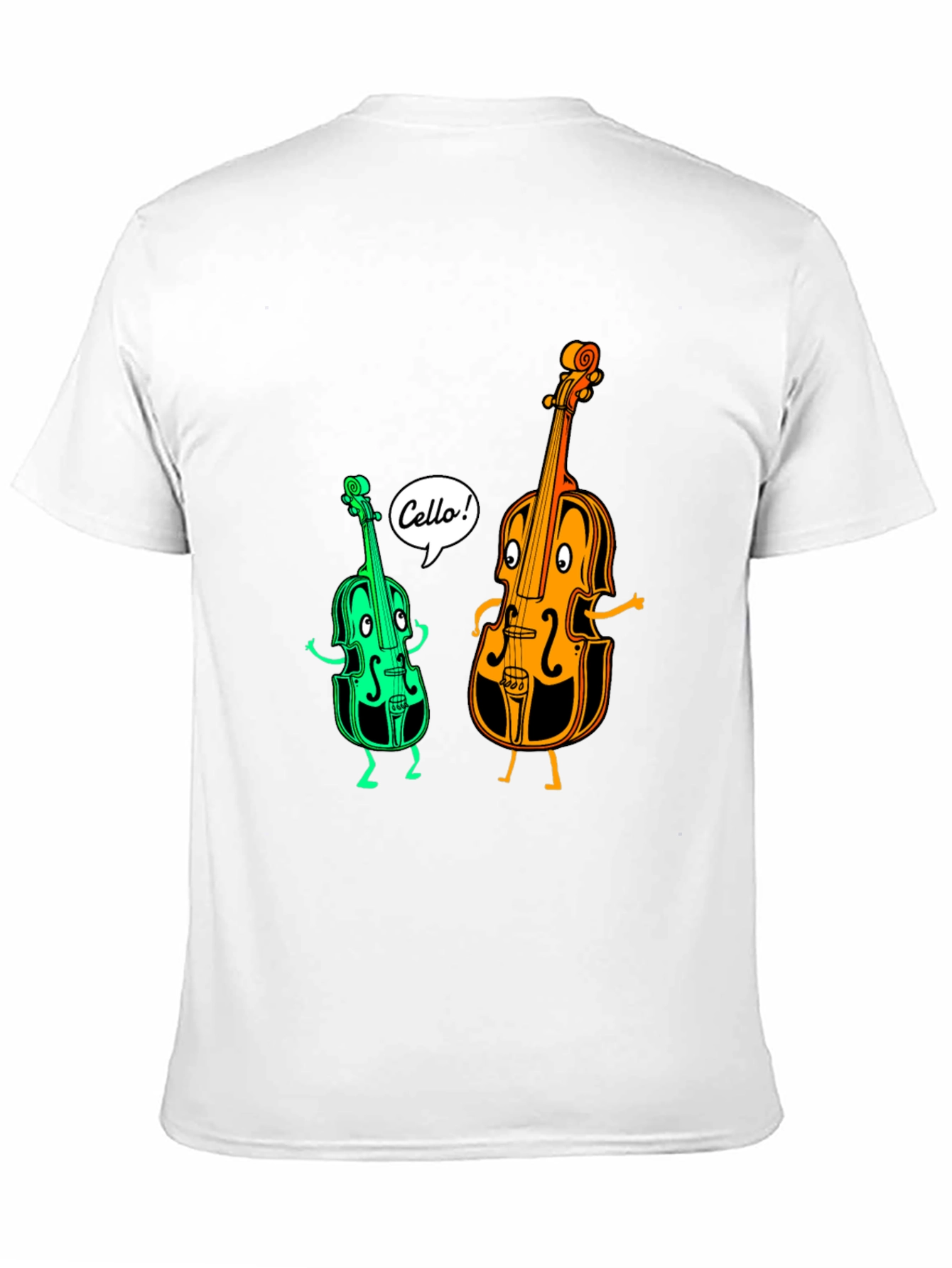 Musical Cello Cartoon Graphic T-Shirt