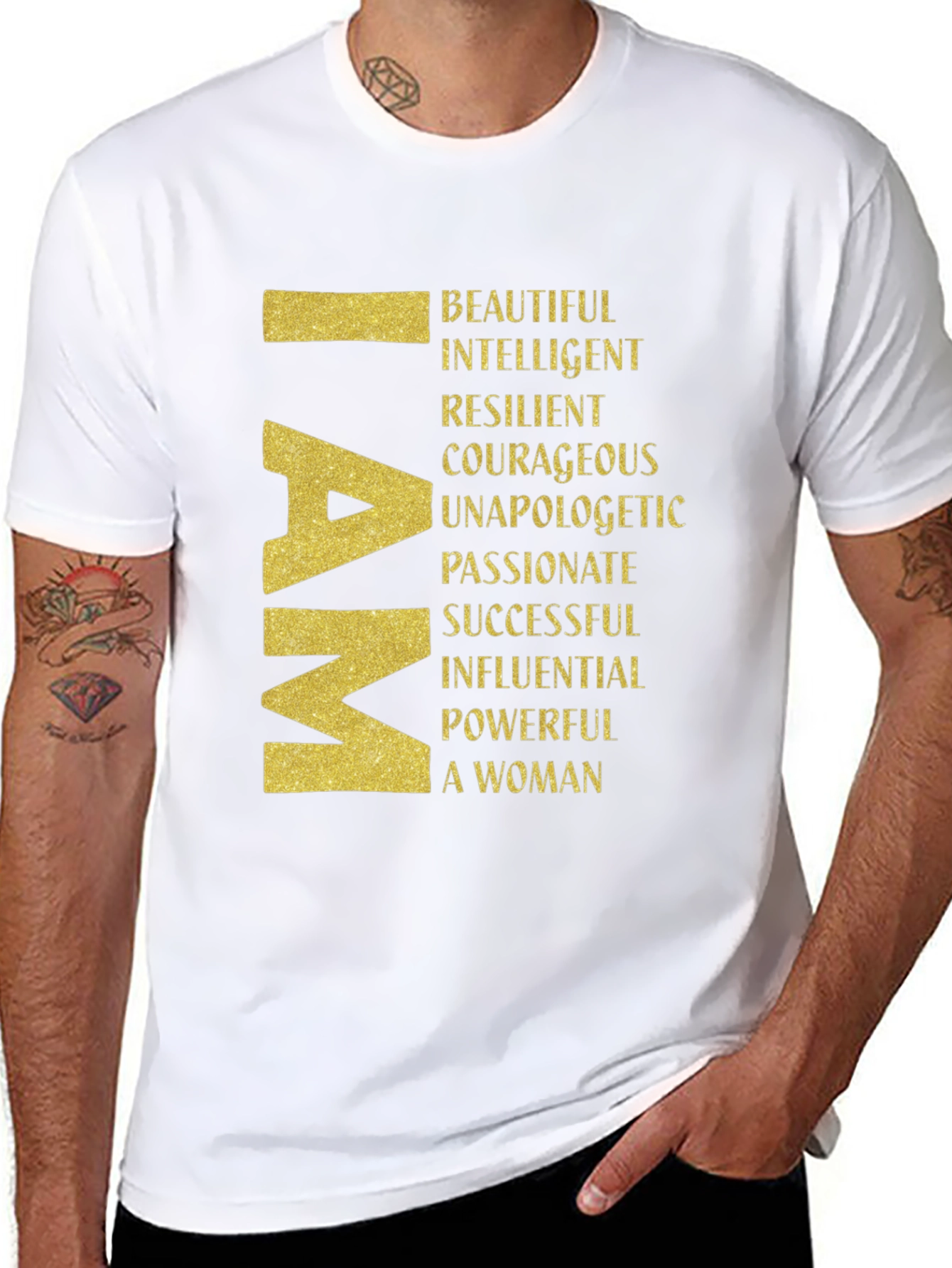 I AM Woman Graphic Tee - Empowering Black T-Shirt