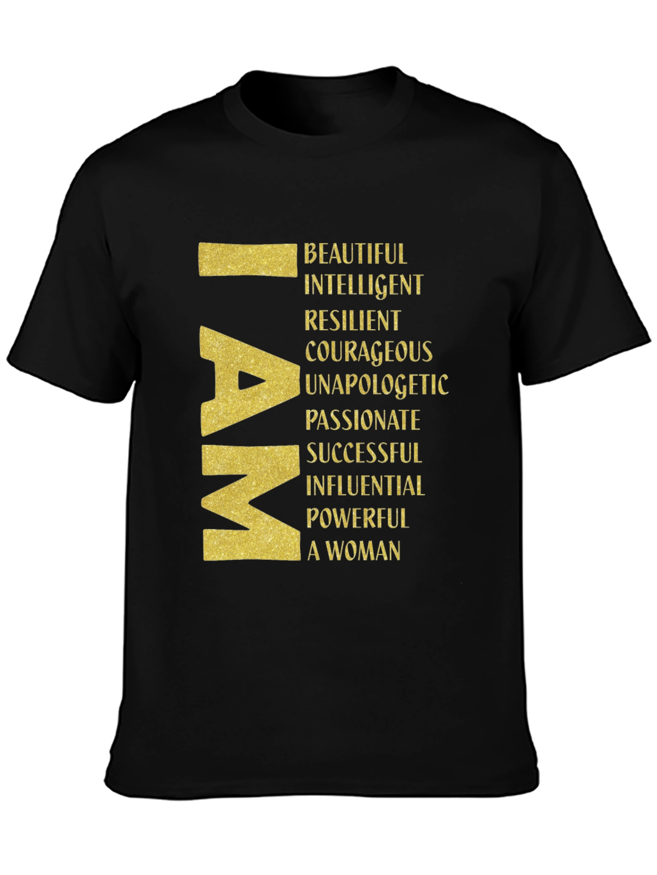 I AM Woman Graphic Tee - Empowering Black T-Shirt