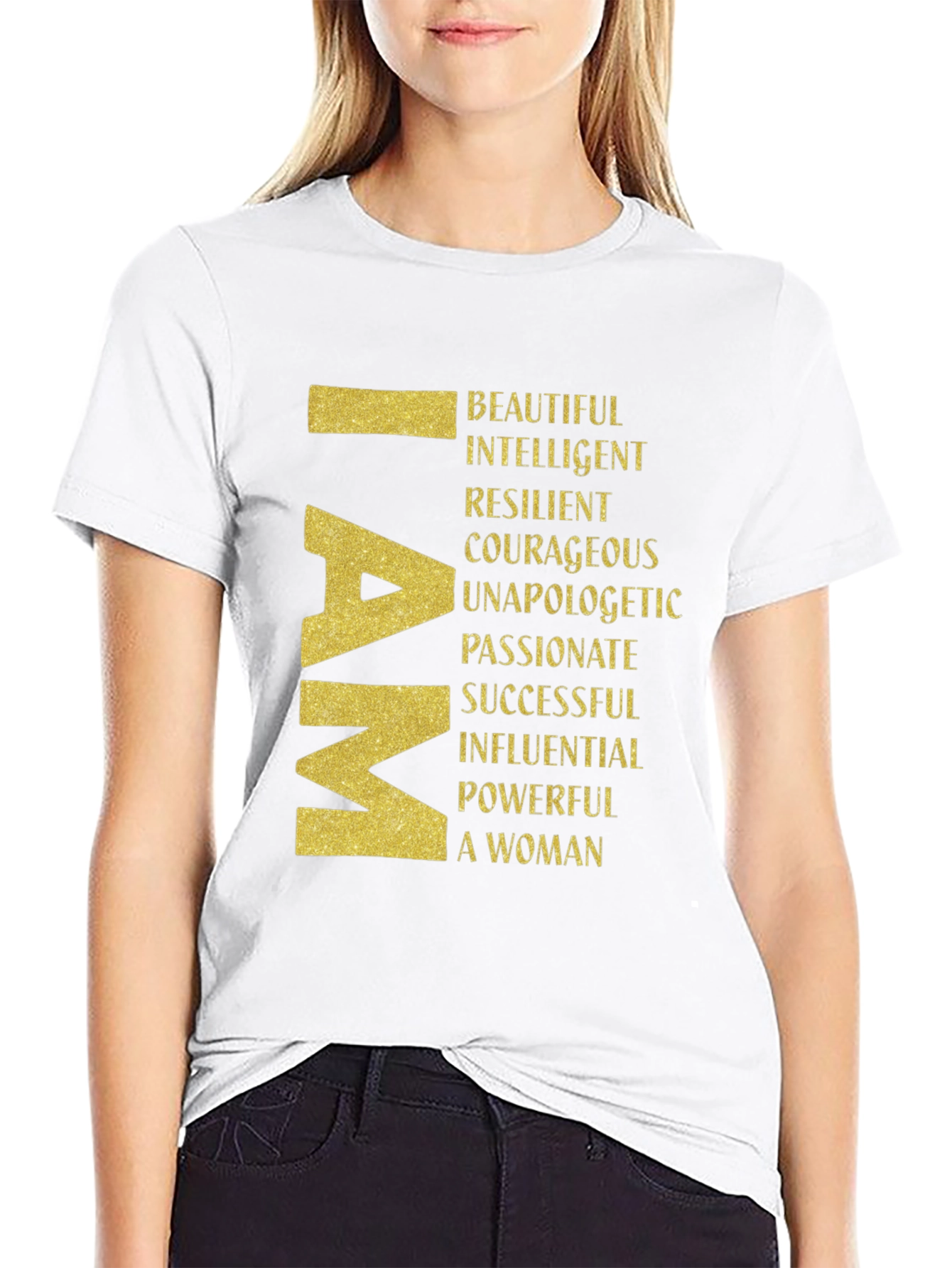I AM Woman Graphic Tee - Empowering Black T-Shirt