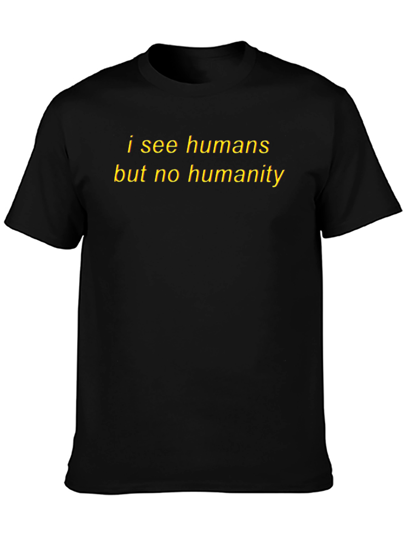I See Humans Black Graphic Tee