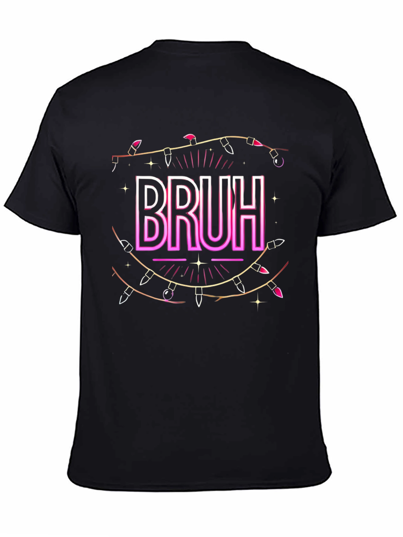 Bruh Christmas Light Graphic T-Shirt
