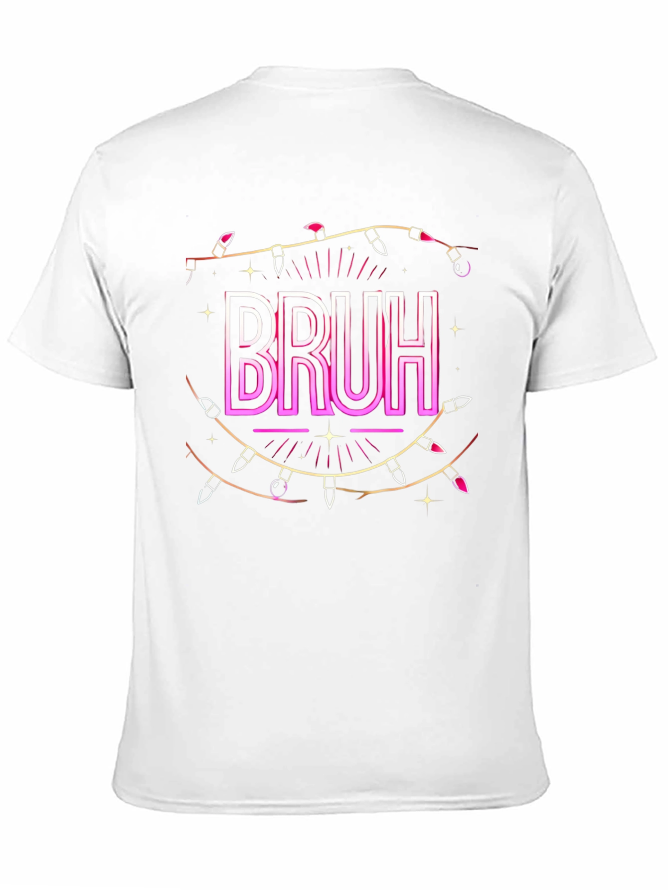 Bruh Christmas Light Graphic T-Shirt