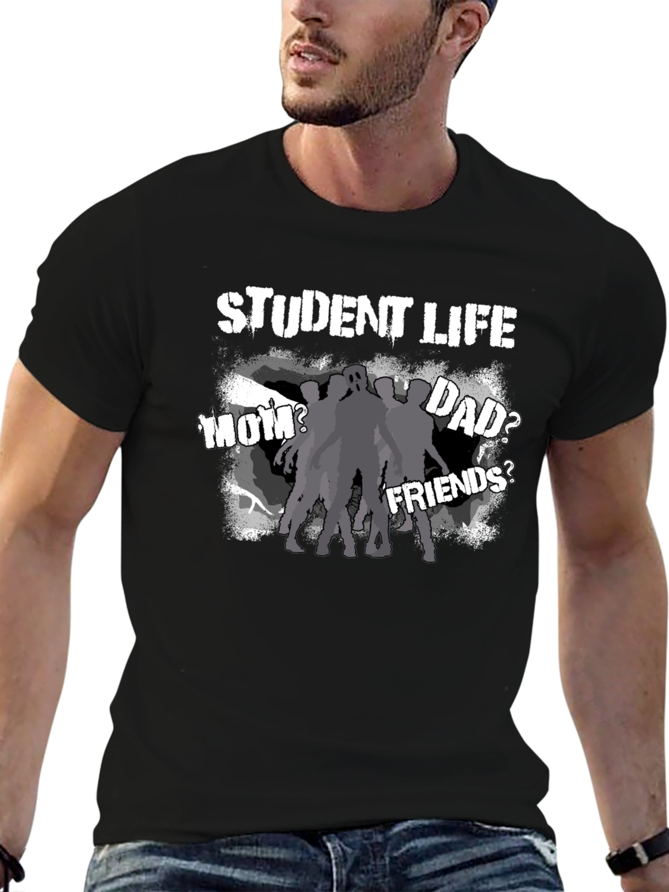 Student Life Zombie T-Shirt - Quirky Graphic Tee
