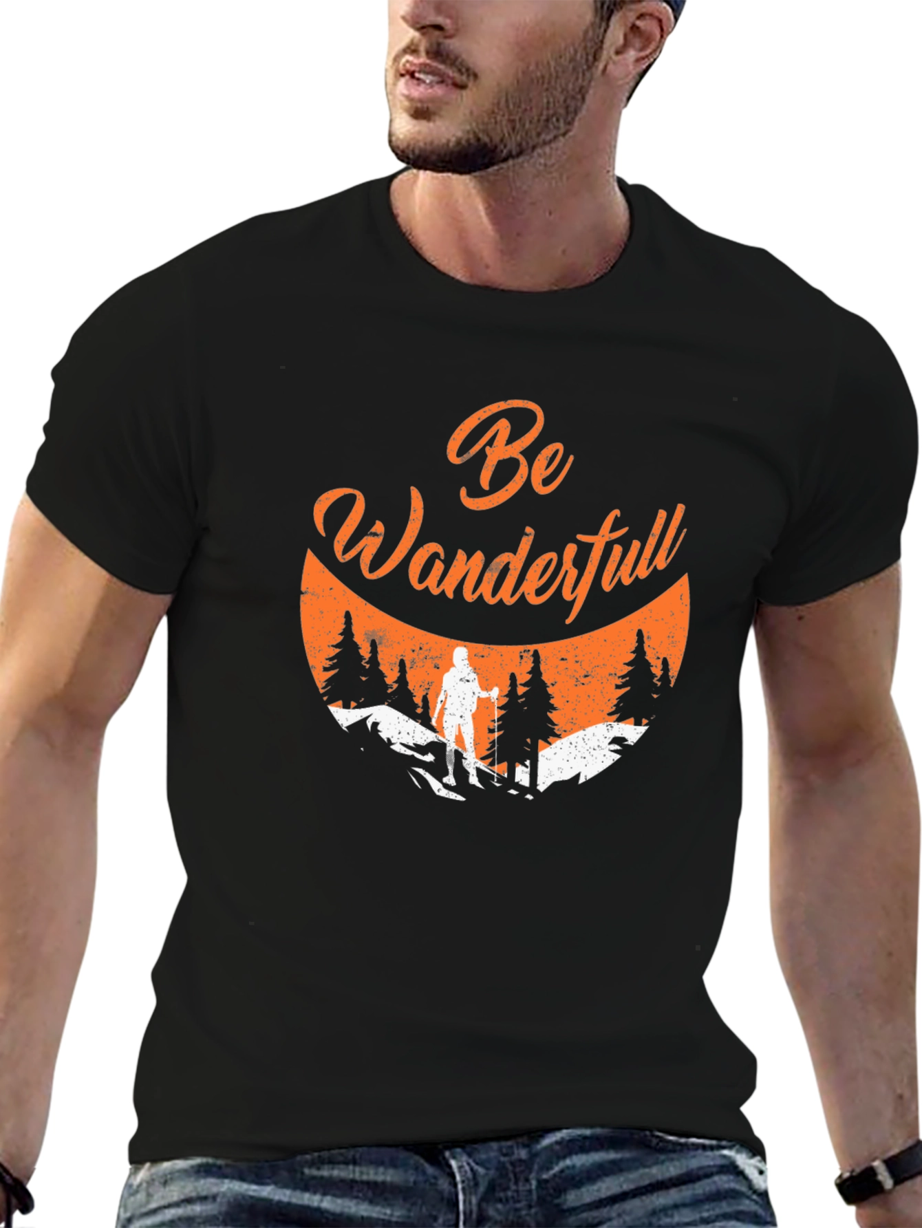 Be Wanderfull Black Graphic Tee