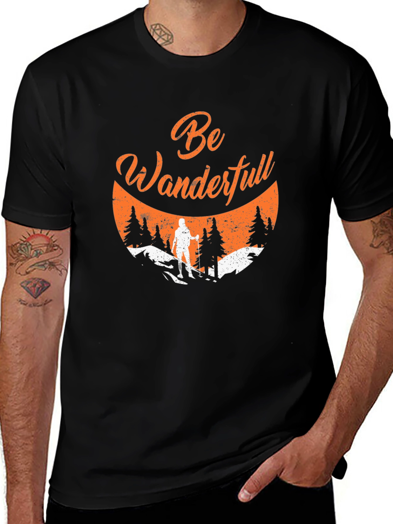Be Wanderfull Black Graphic Tee