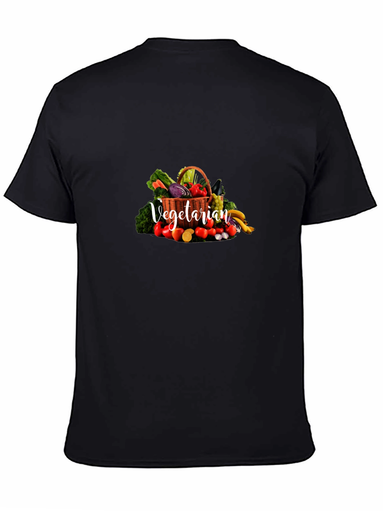 Vegetarian Graphic Print Crew Neck T-Shirt