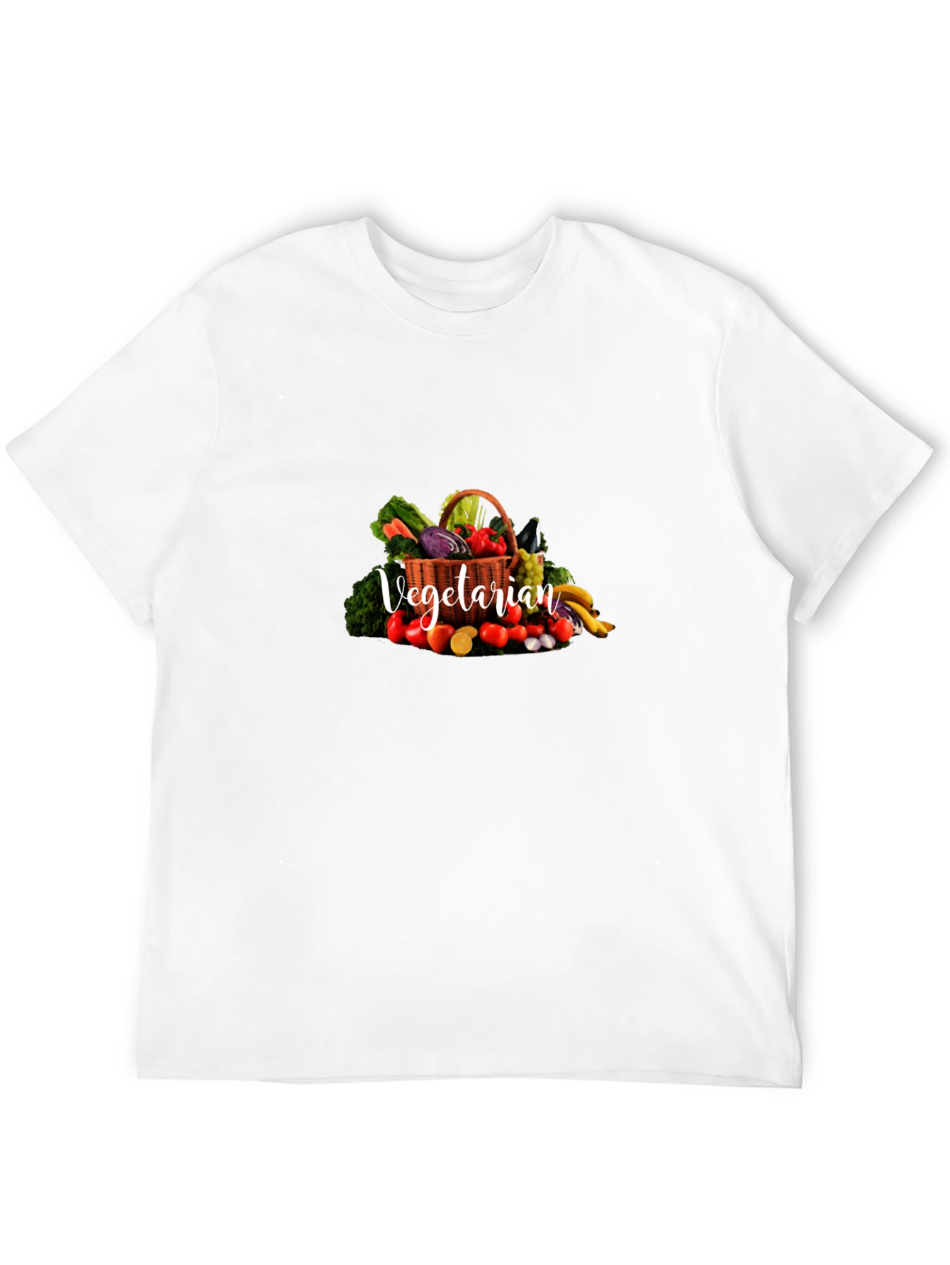 Vegetarian Graphic Print Crew Neck T-Shirt