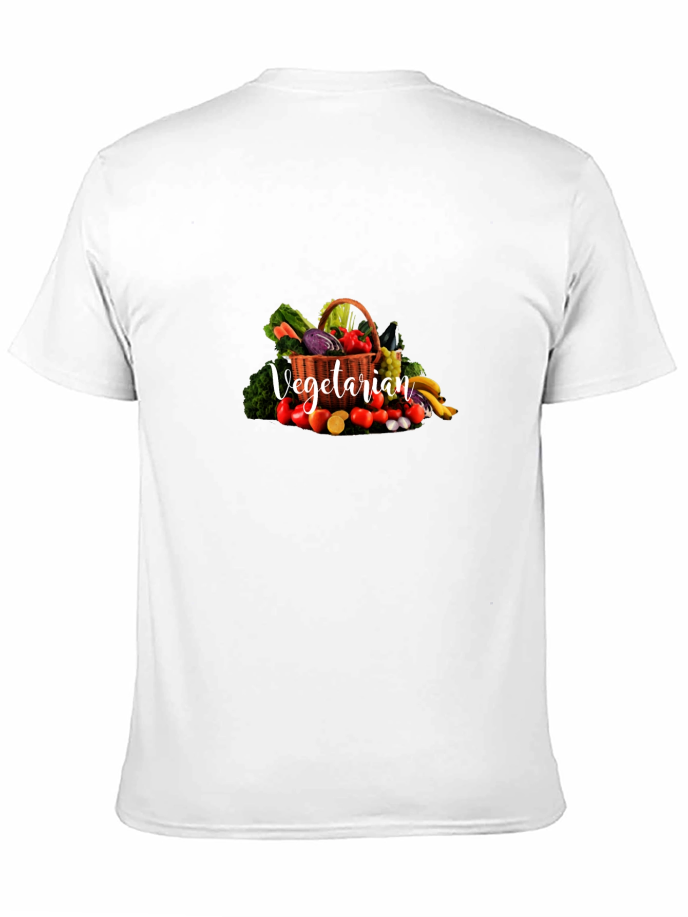 Vegetarian Graphic Print Crew Neck T-Shirt