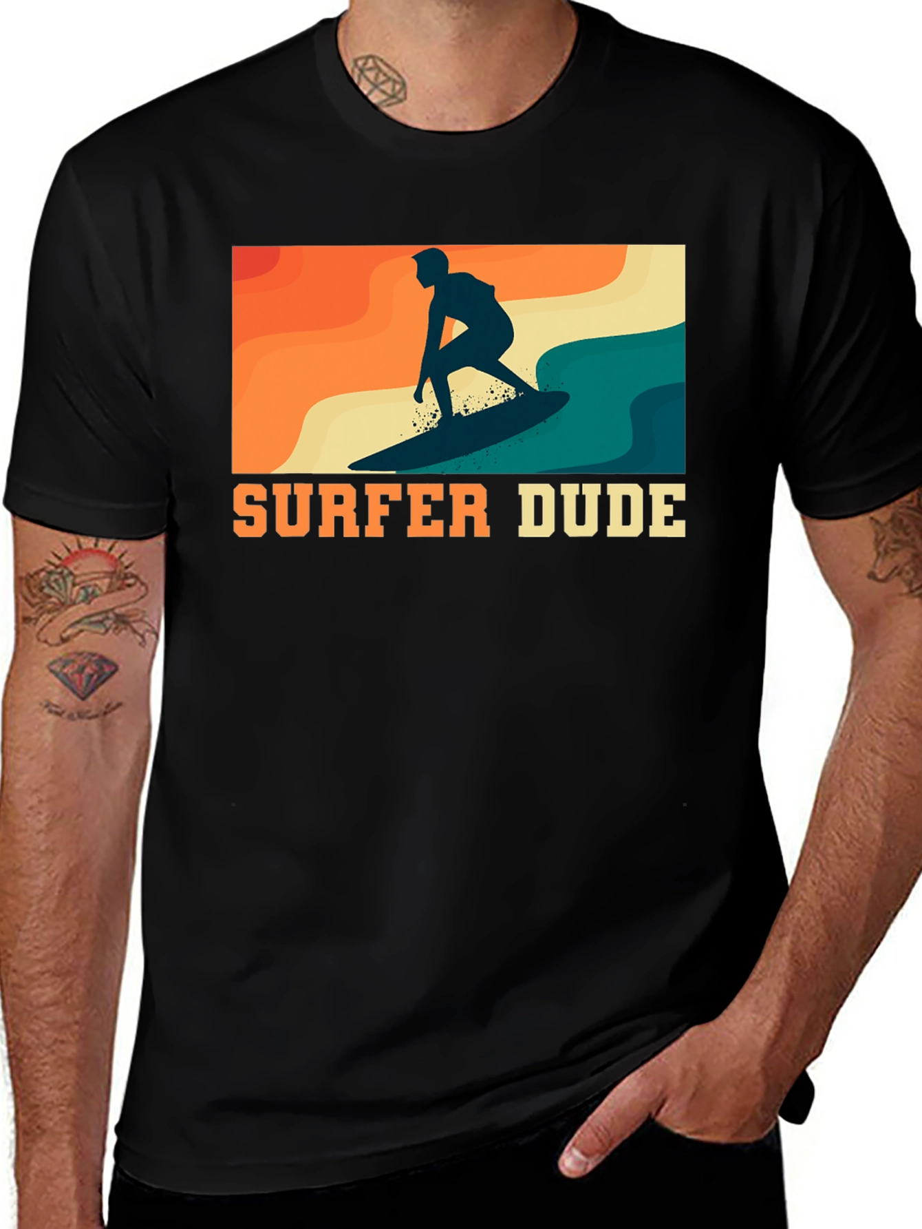 Surfer Dude Graphic Tee - Retro Style