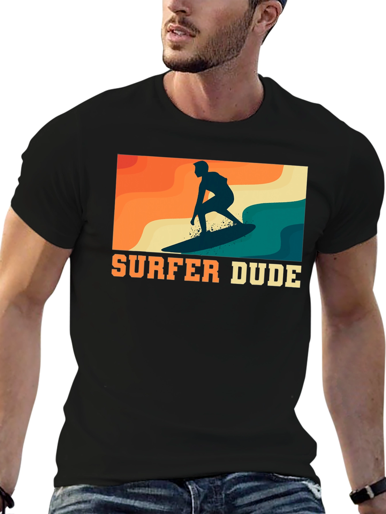 Surfer Dude Graphic Tee - Retro Style