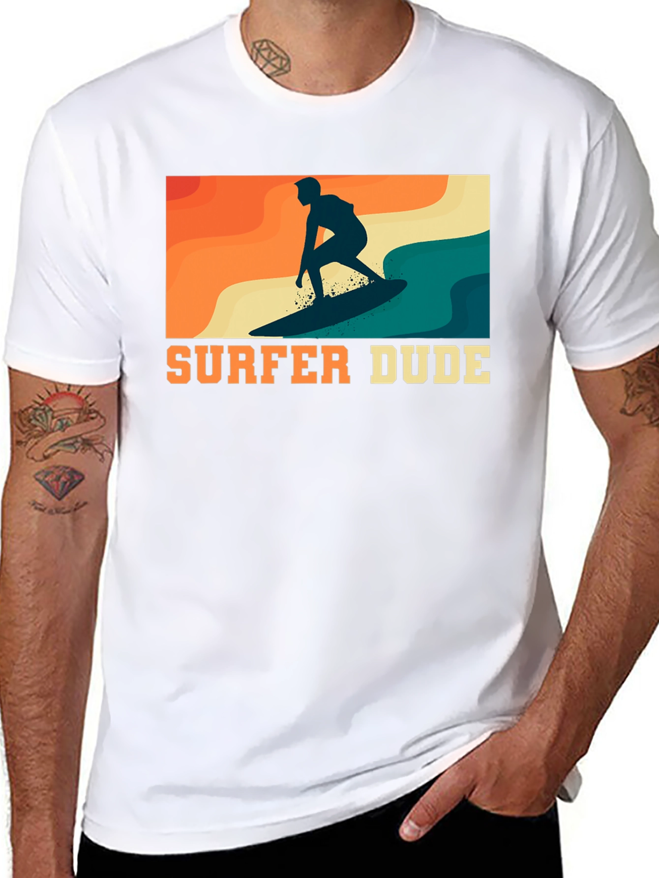 Surfer Dude Graphic Tee - Retro Style
